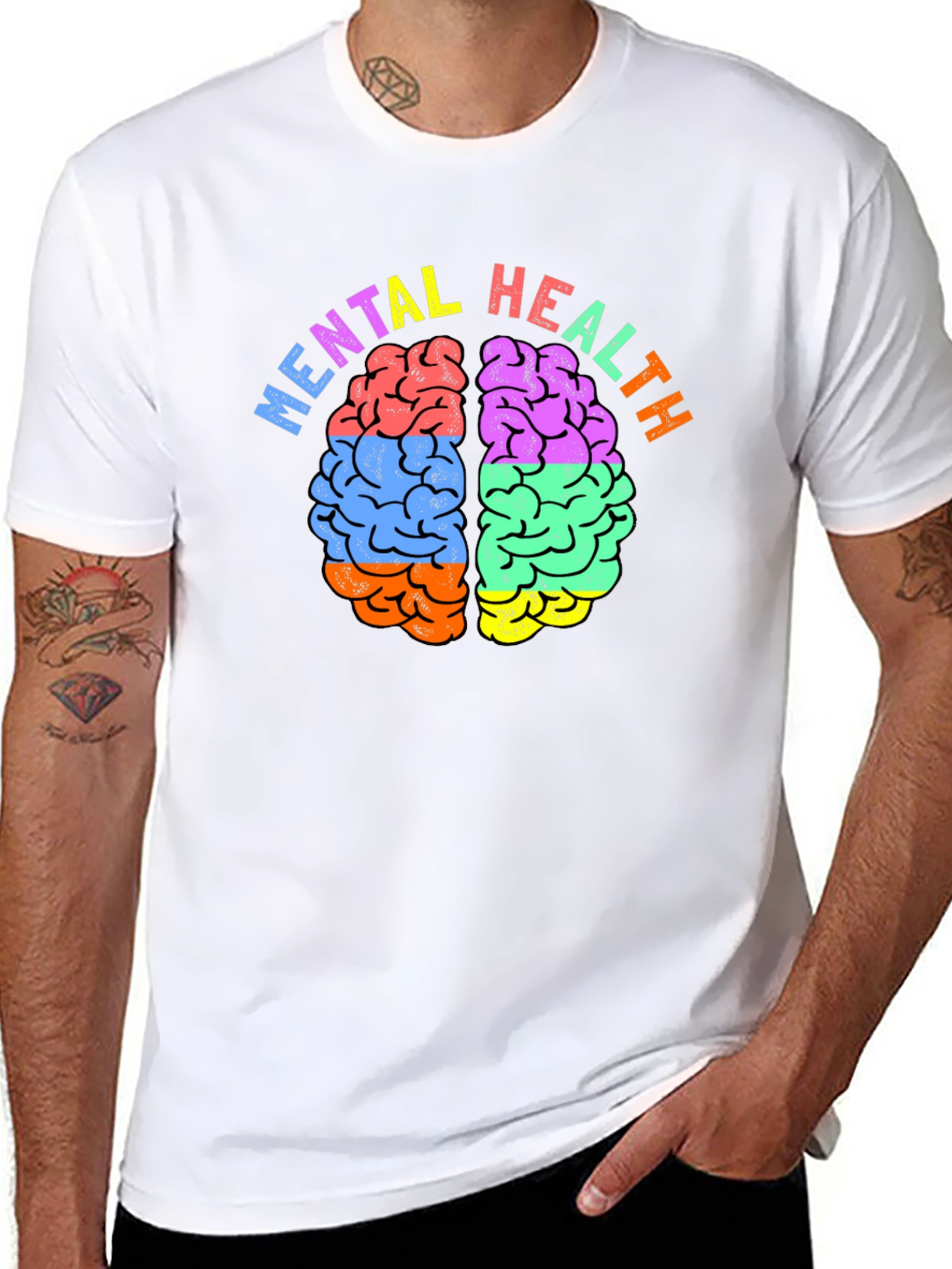 Mental Health Brain Graphic Tee