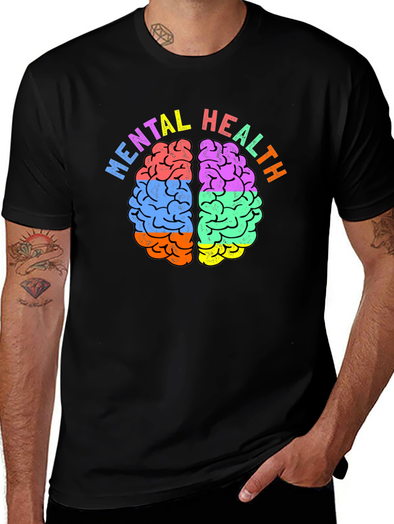 Mental Health Brain Graphic Tee