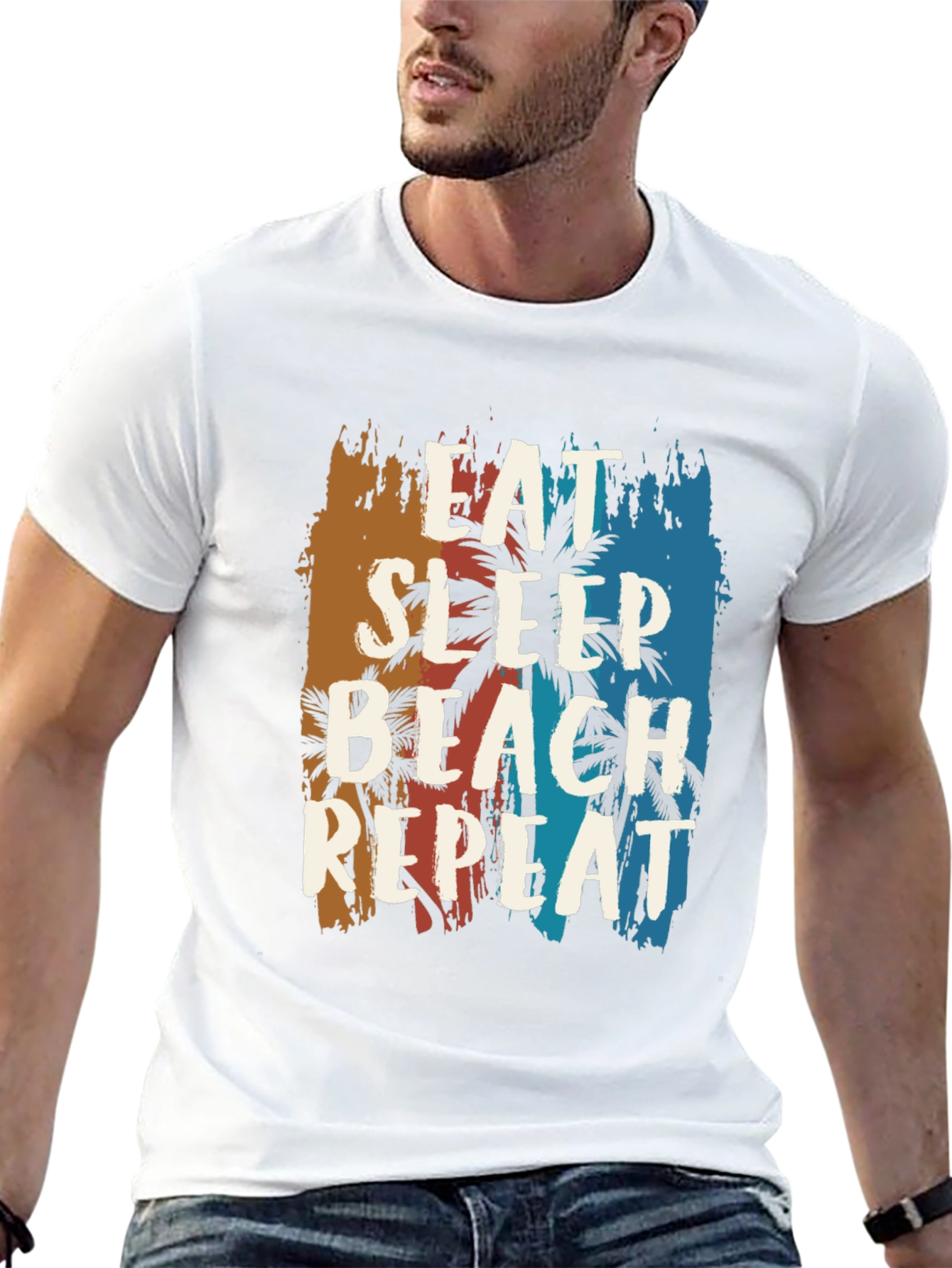 Eat Sleep Beach Repeat Graphic Tee