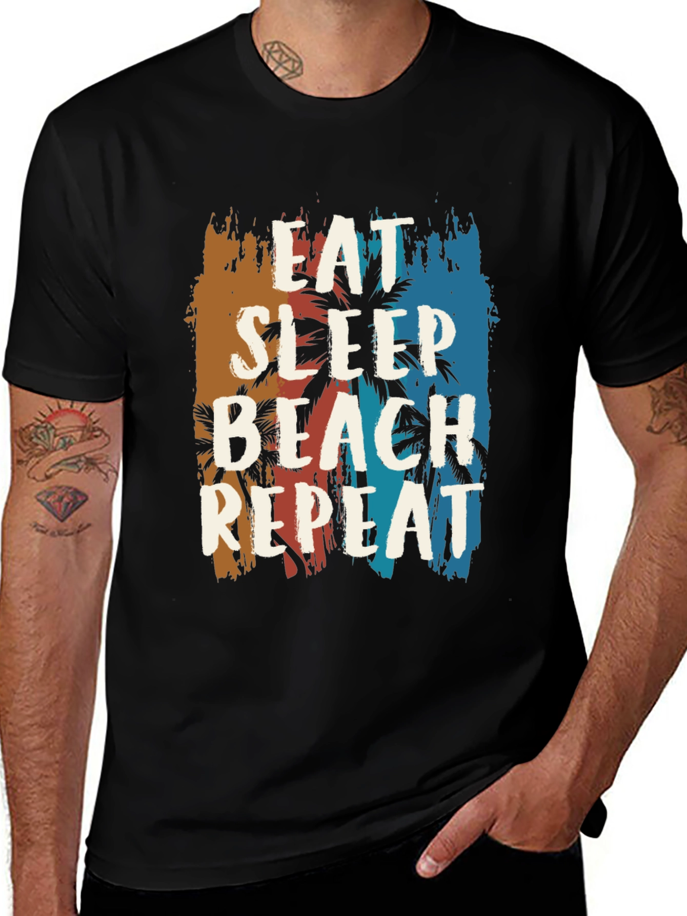 Eat Sleep Beach Repeat Graphic Tee