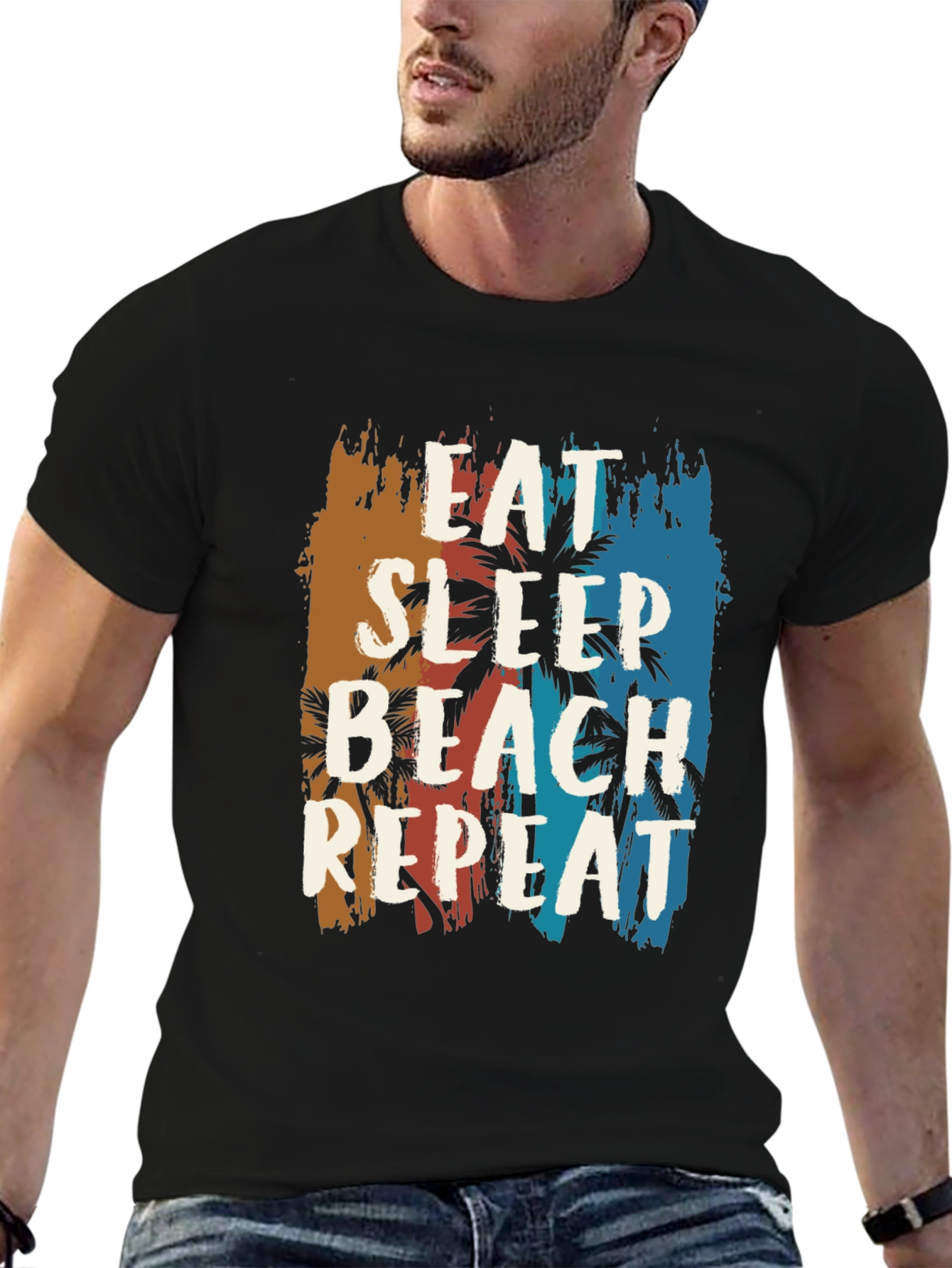 Eat Sleep Beach Repeat Graphic Tee