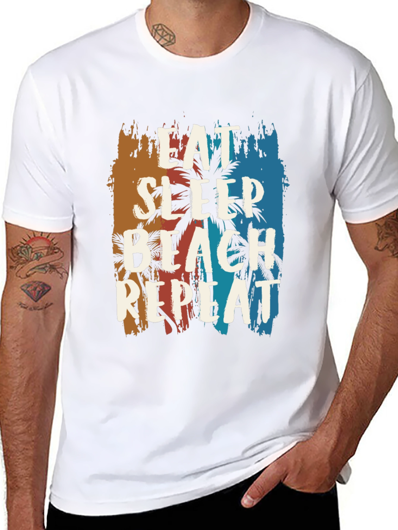 Eat Sleep Beach Repeat Graphic Tee