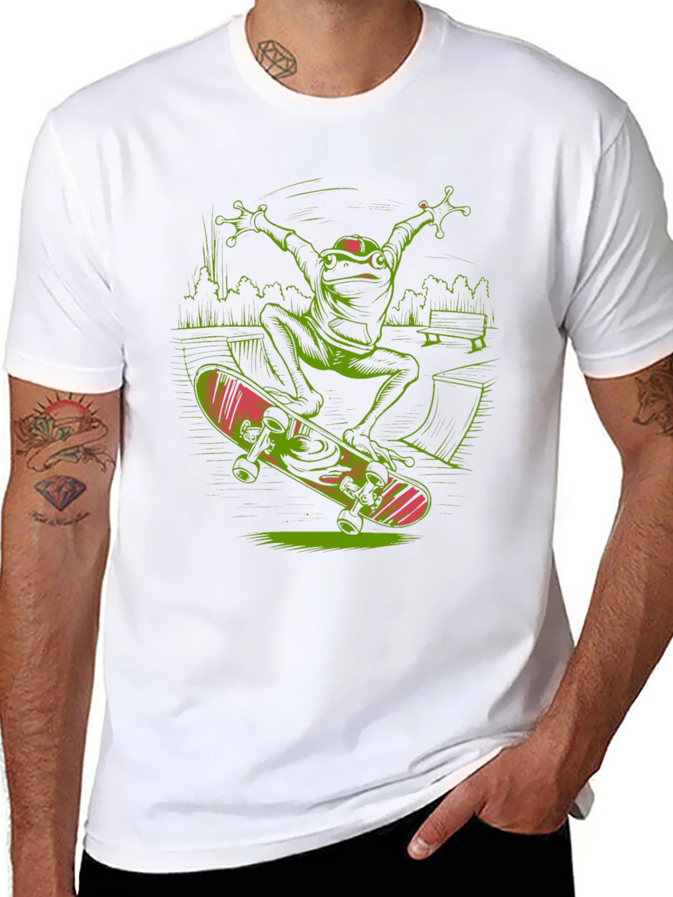 Frog Skateboard T-Shirt - Radical Reptile Style