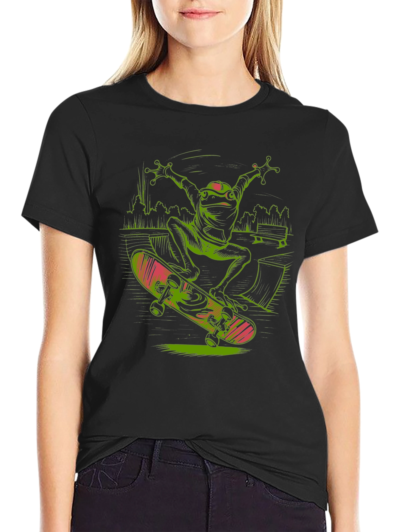 Frog Skateboard T-Shirt - Radical Reptile Style