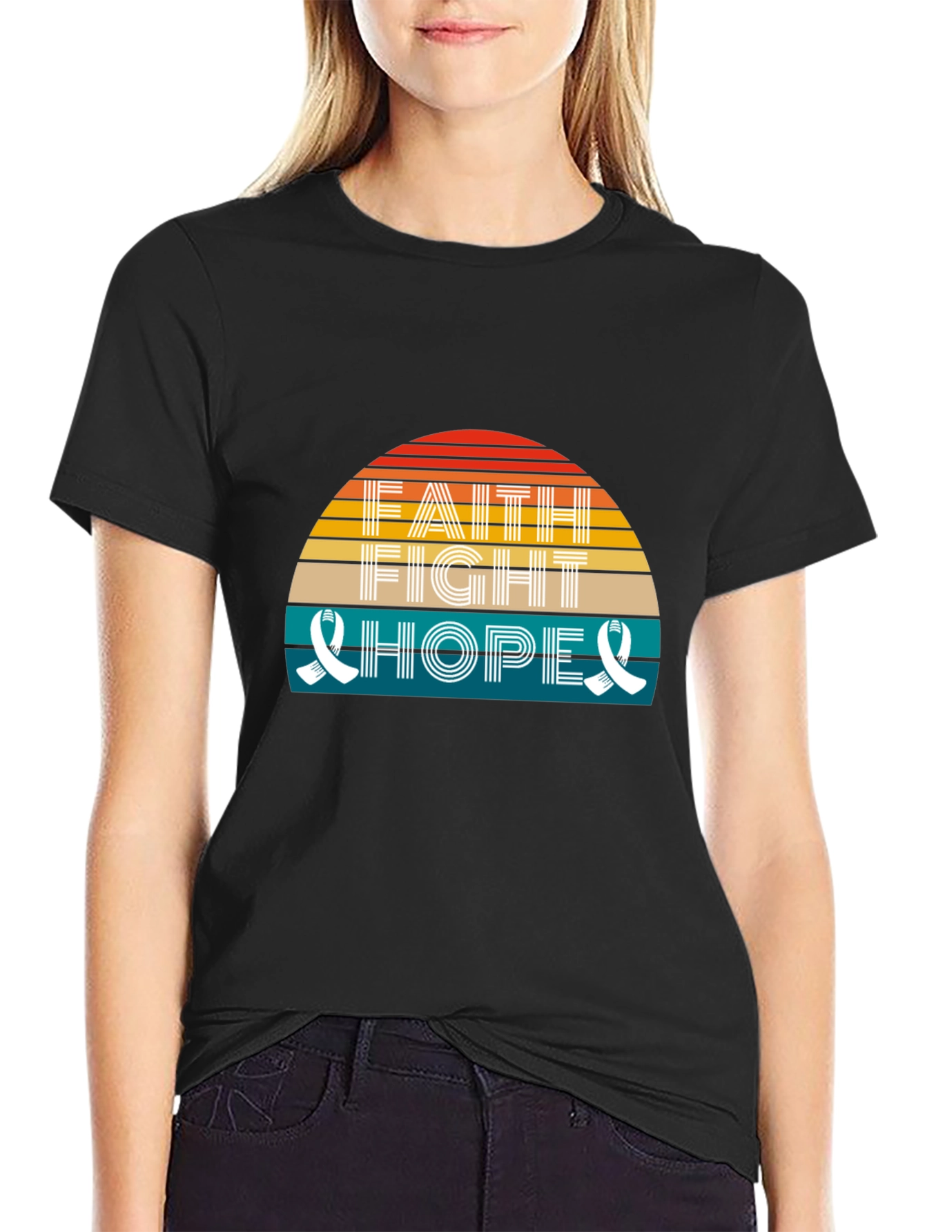 Faith Fight Hope Graphic Tee Shirt