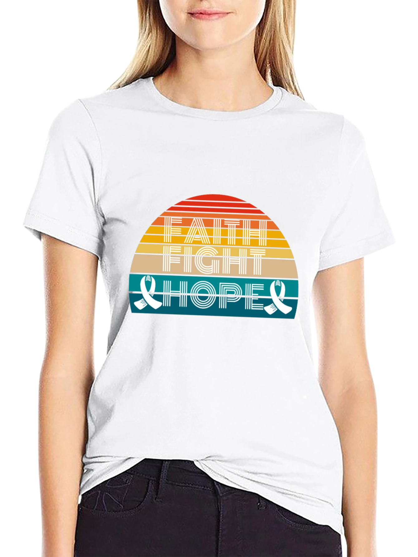 Faith Fight Hope Graphic Tee Shirt