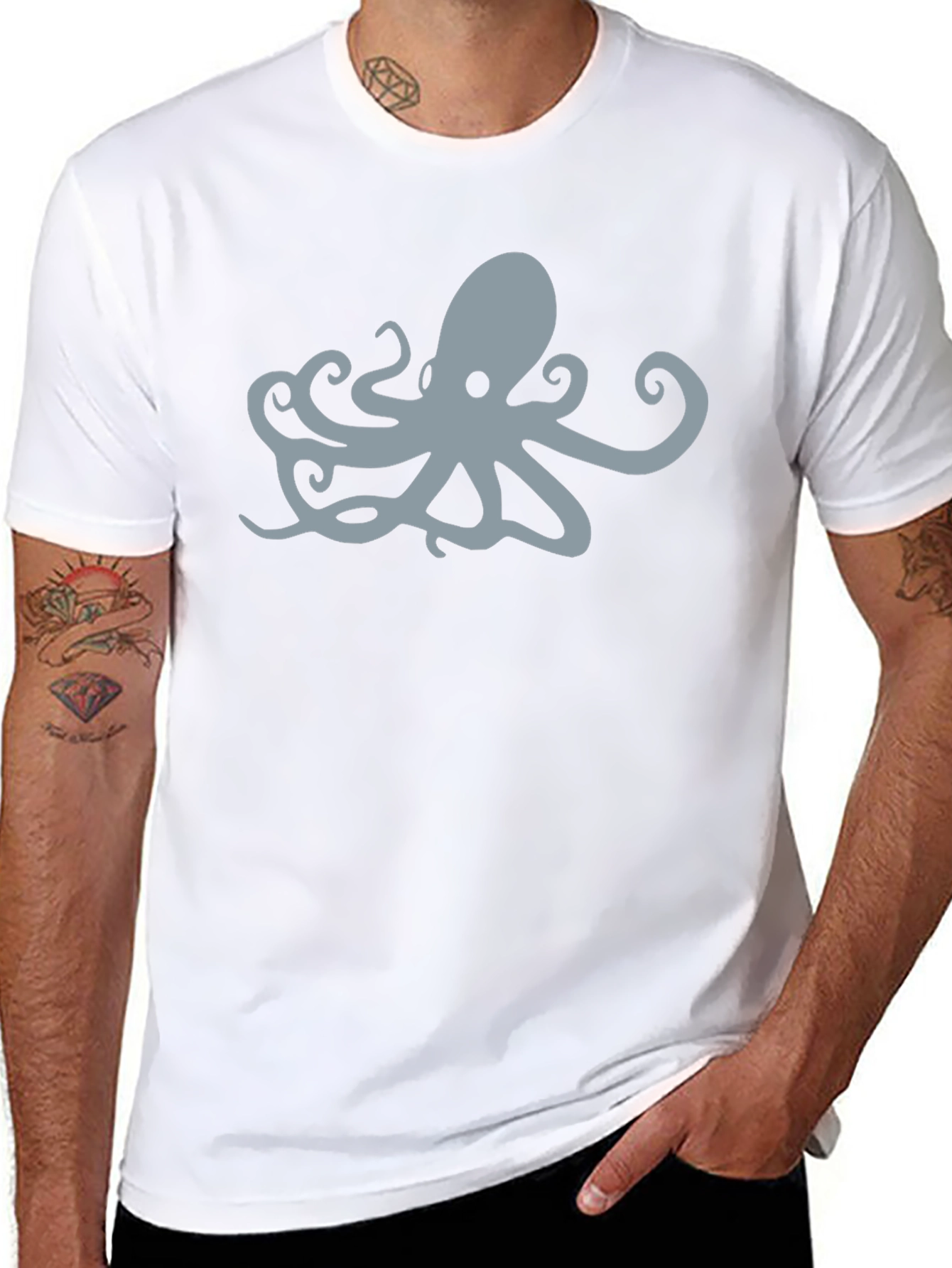 Cool Octopus Graphic Black T-Shirt