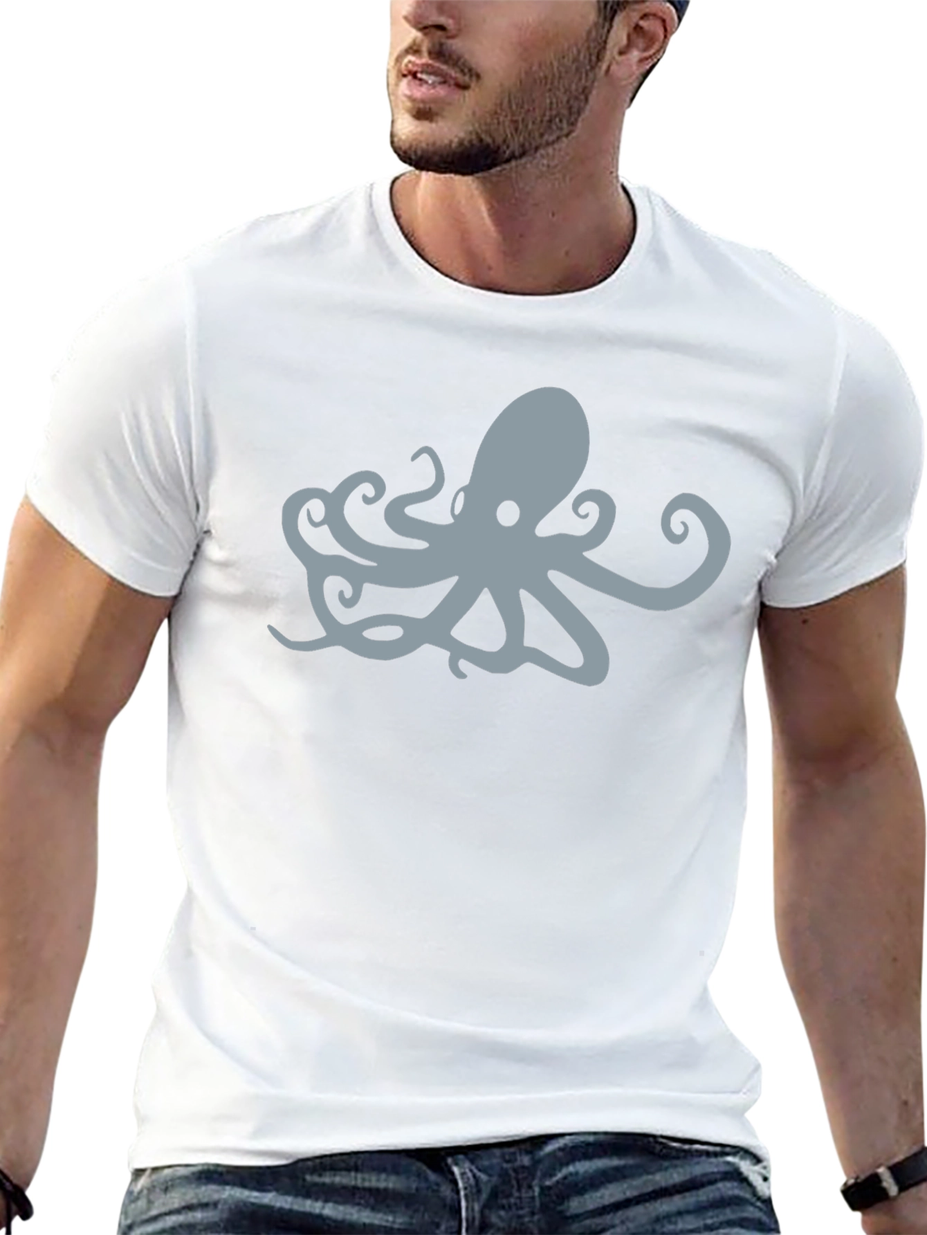 Cool Octopus Graphic Black T-Shirt