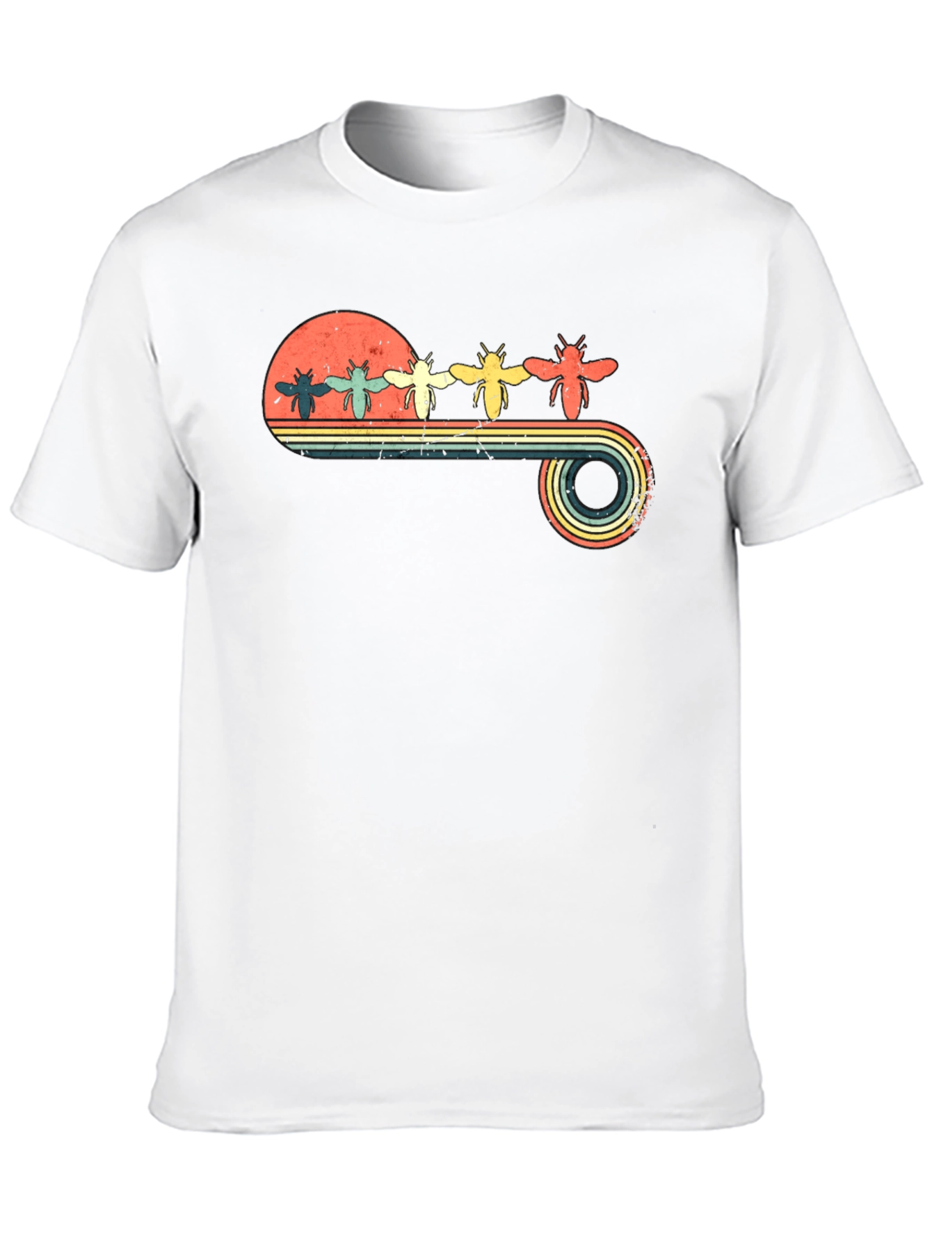 Retro Bee Sunset T-Shirt - Unique Graphic Tee