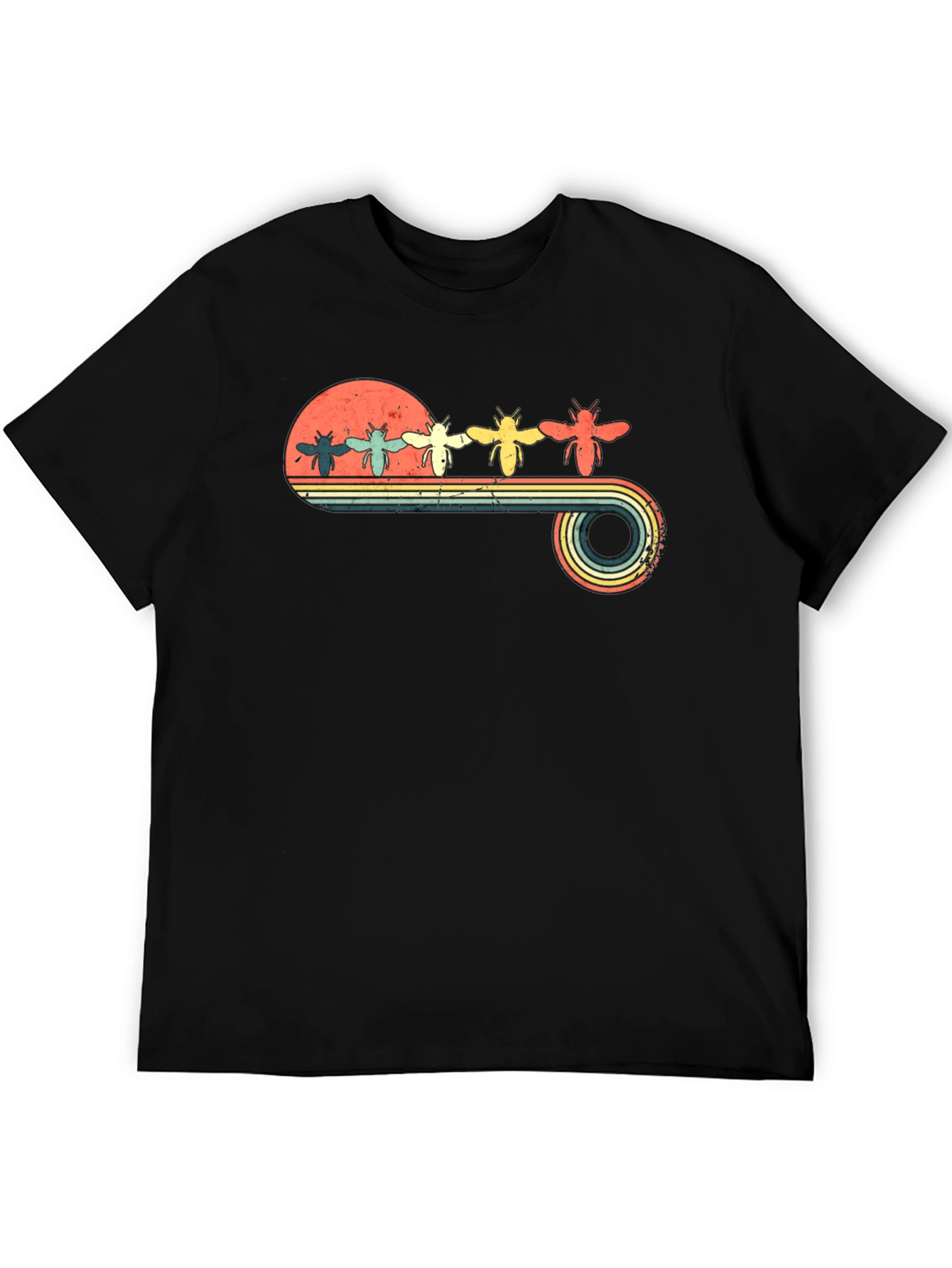 Retro Bee Sunset T-Shirt - Unique Graphic Tee