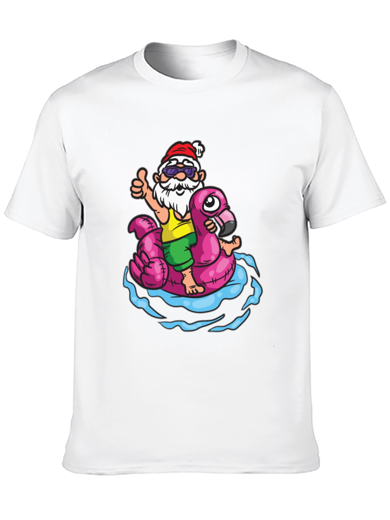 Santa Gnome Flamingo Pool Float T-Shirt