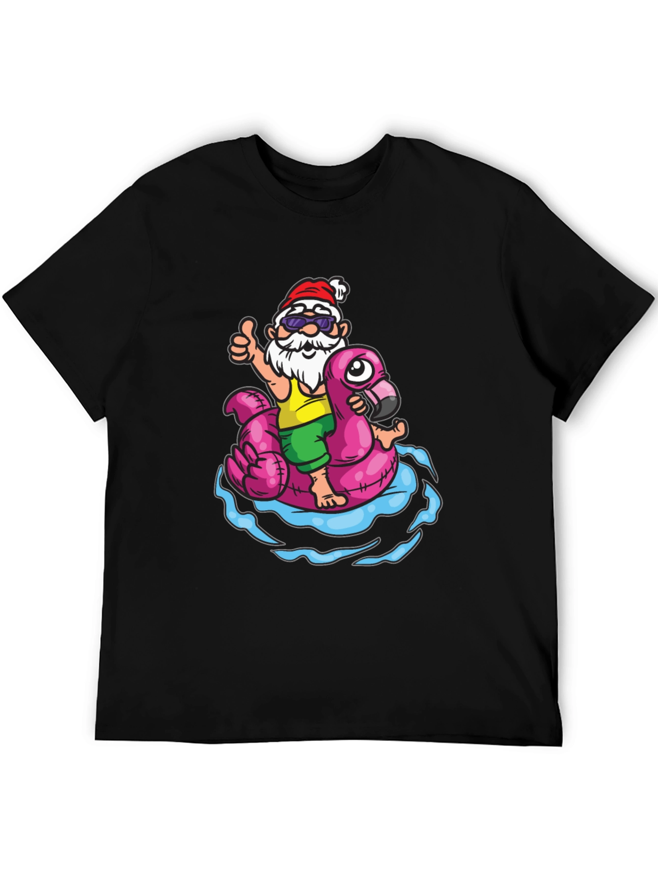 Santa Gnome Flamingo Pool Float T-Shirt
