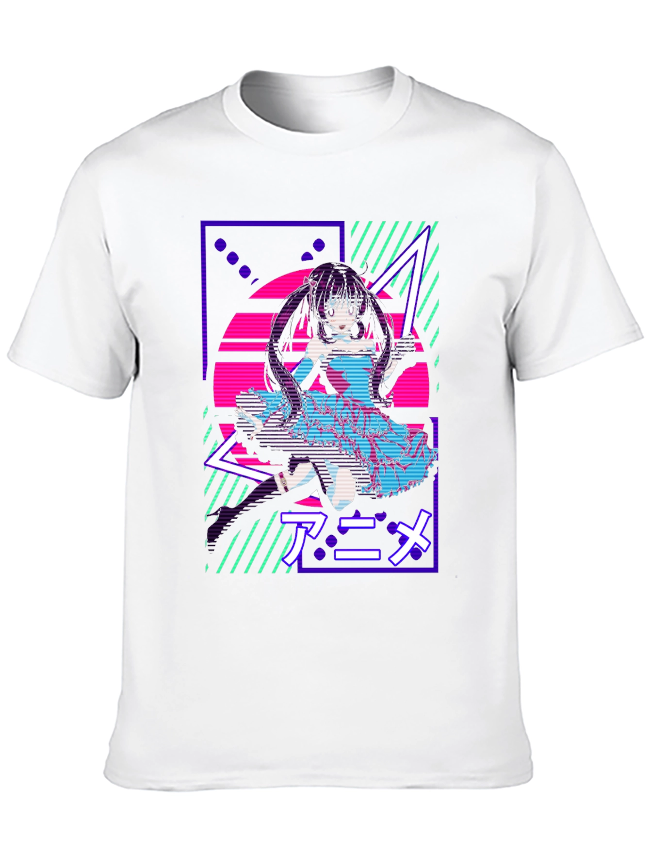 Anime Girl Retro T-Shirt - Vaporwave Design