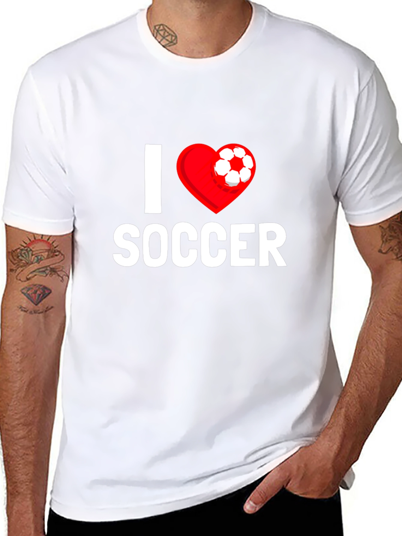 I Love Soccer T-Shirt - Heart Design