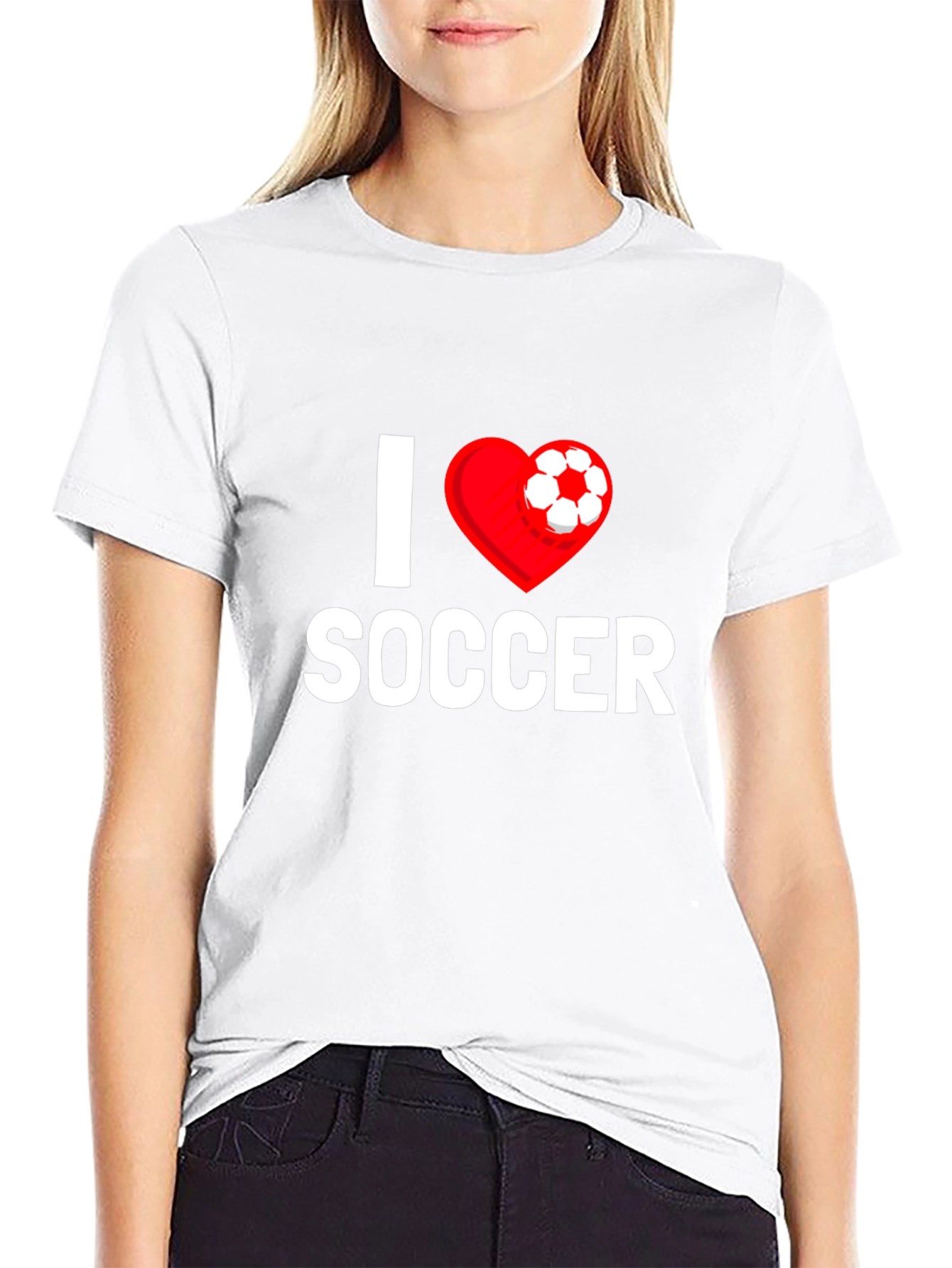I Love Soccer T-Shirt - Heart Design