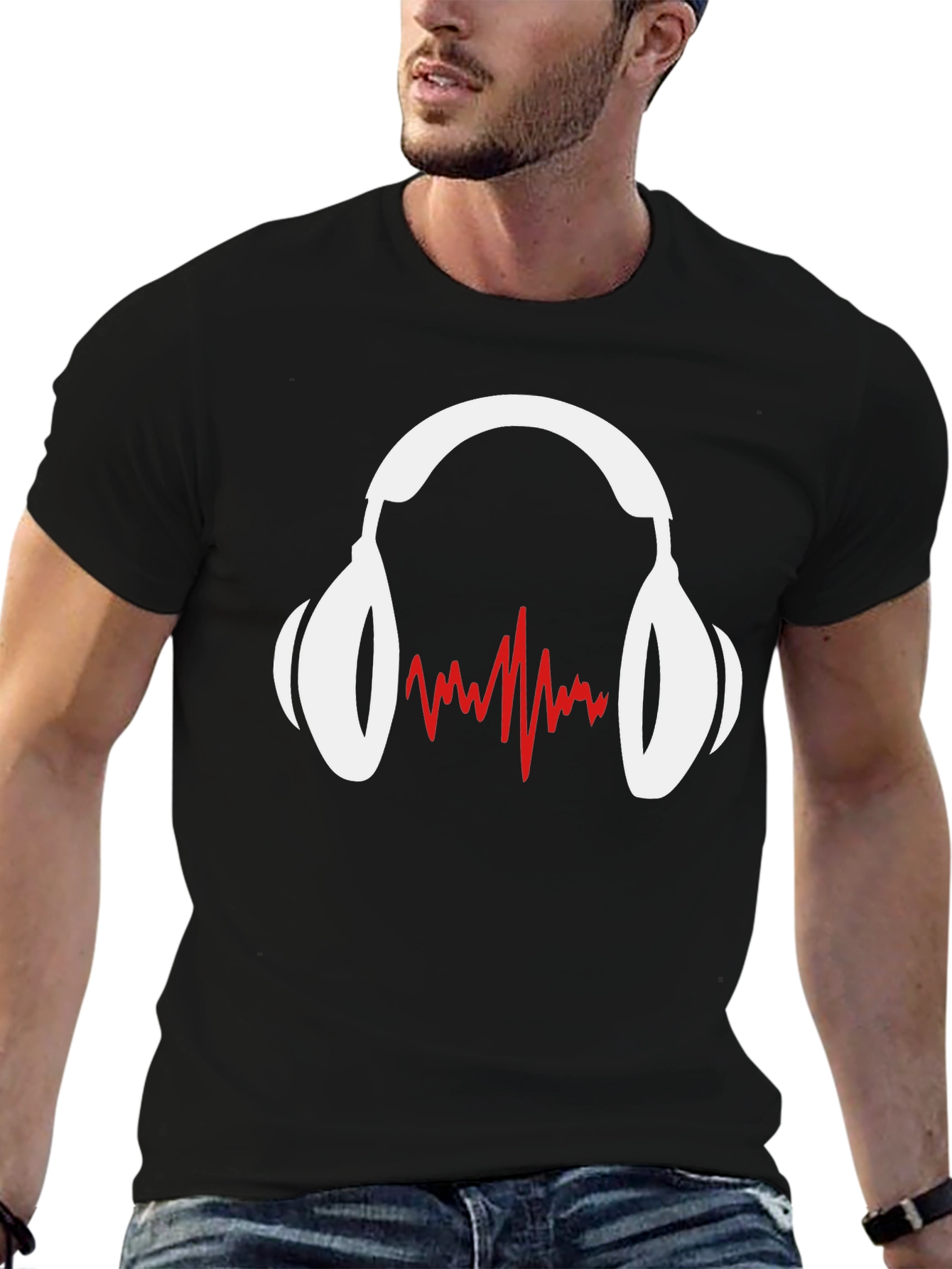 Headphones & Waves Graphic T-Shirt