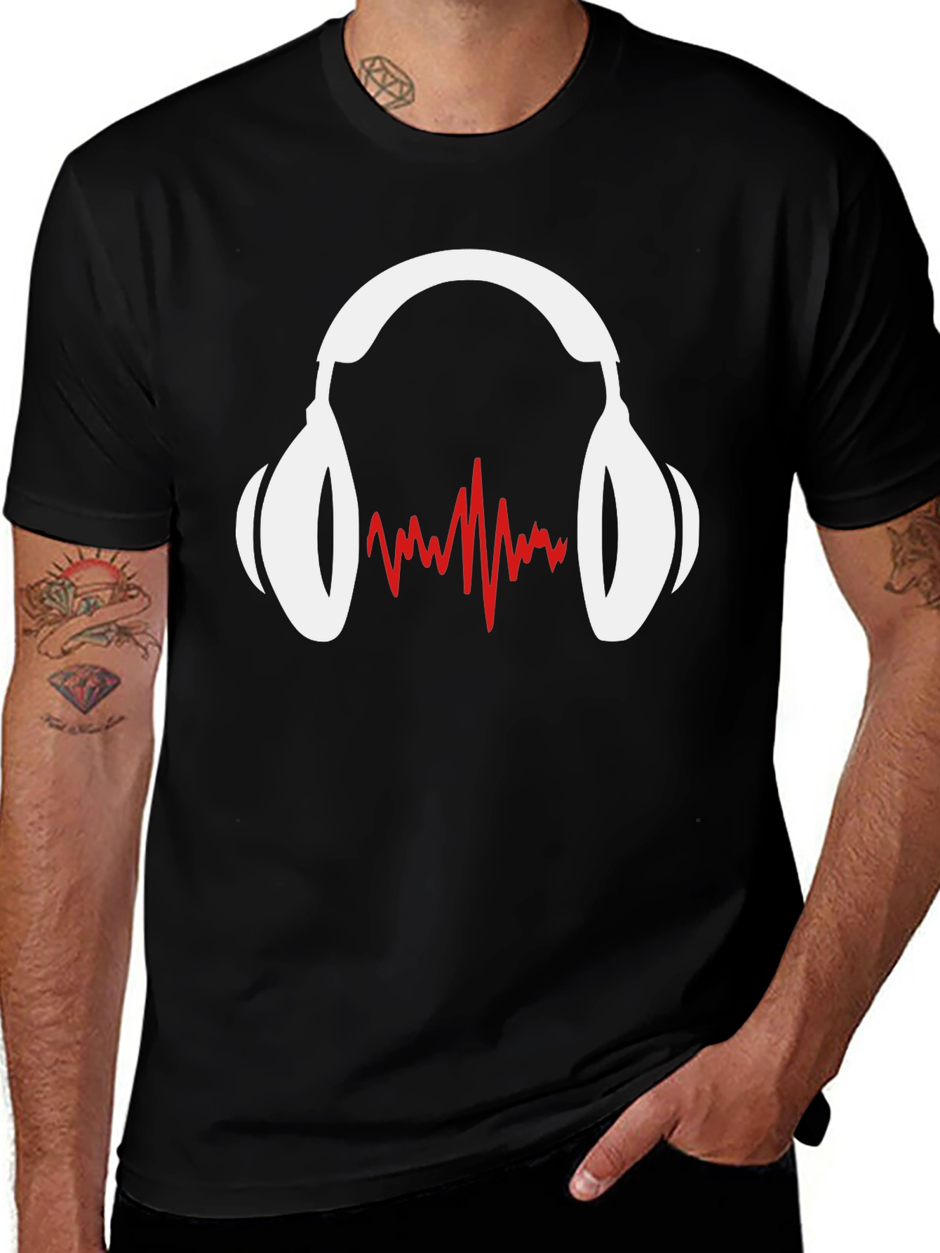 Headphones & Waves Graphic T-Shirt