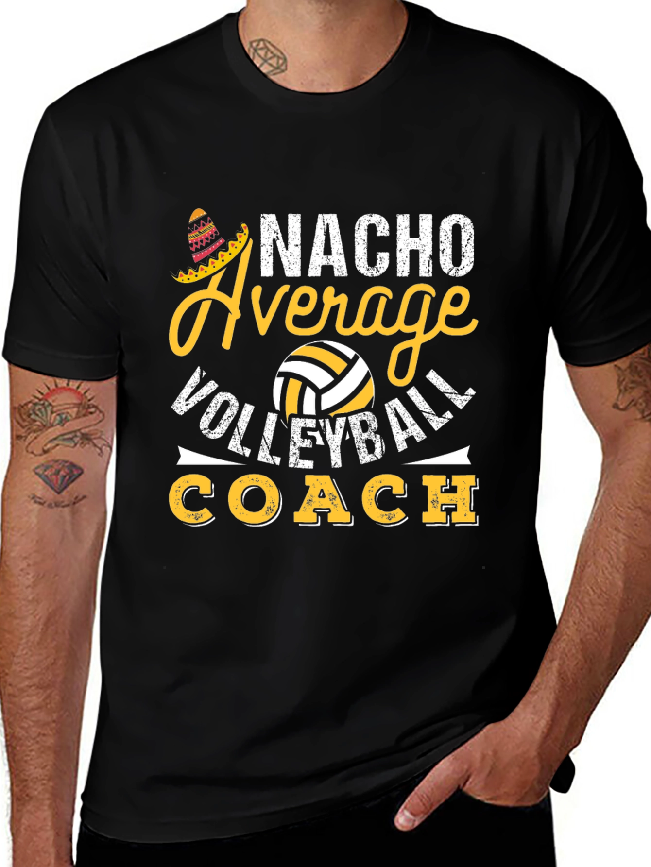 Nacho Average Volleyball Coach Graphic Tee