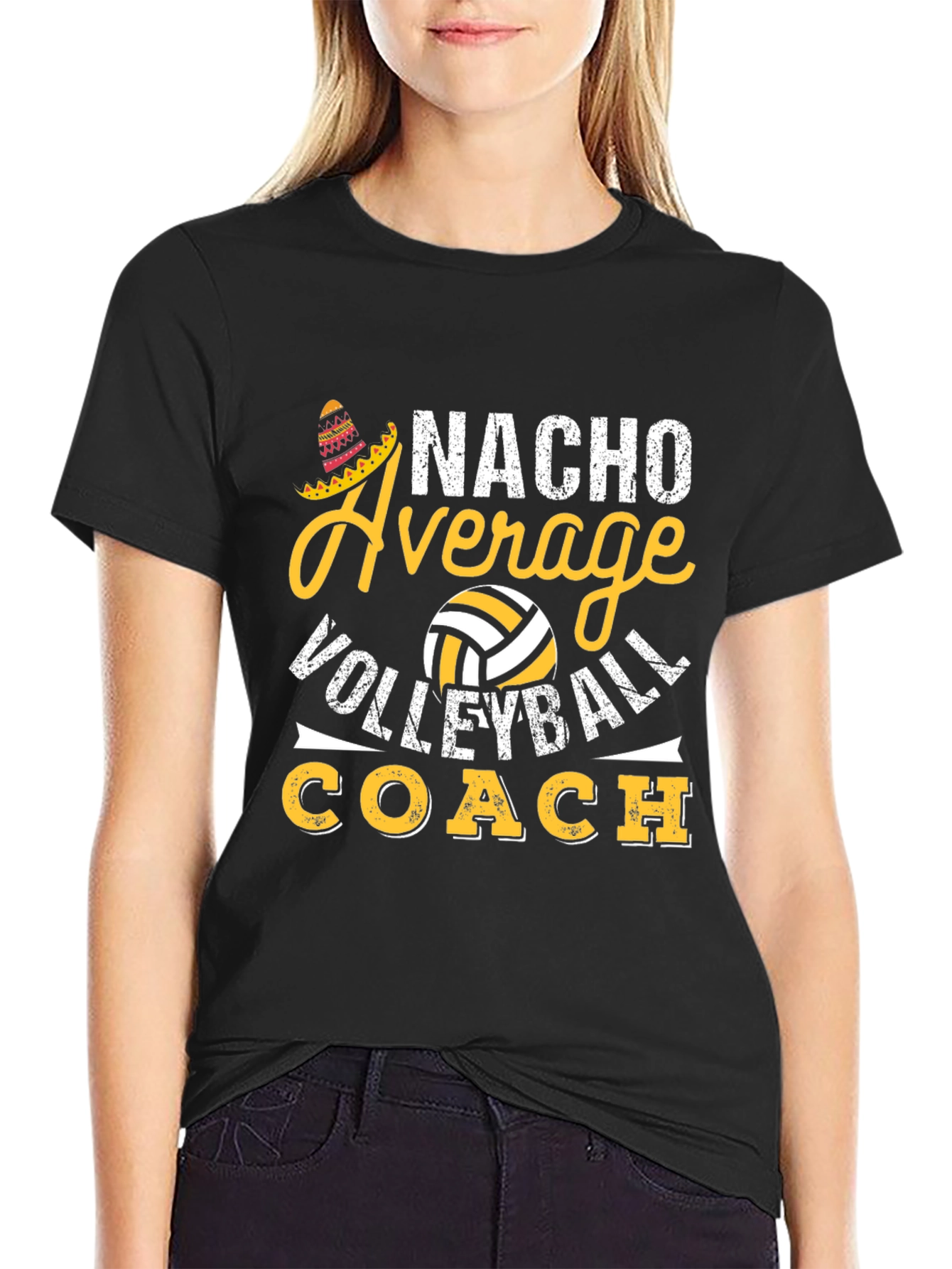 Nacho Average Volleyball Coach Graphic Tee