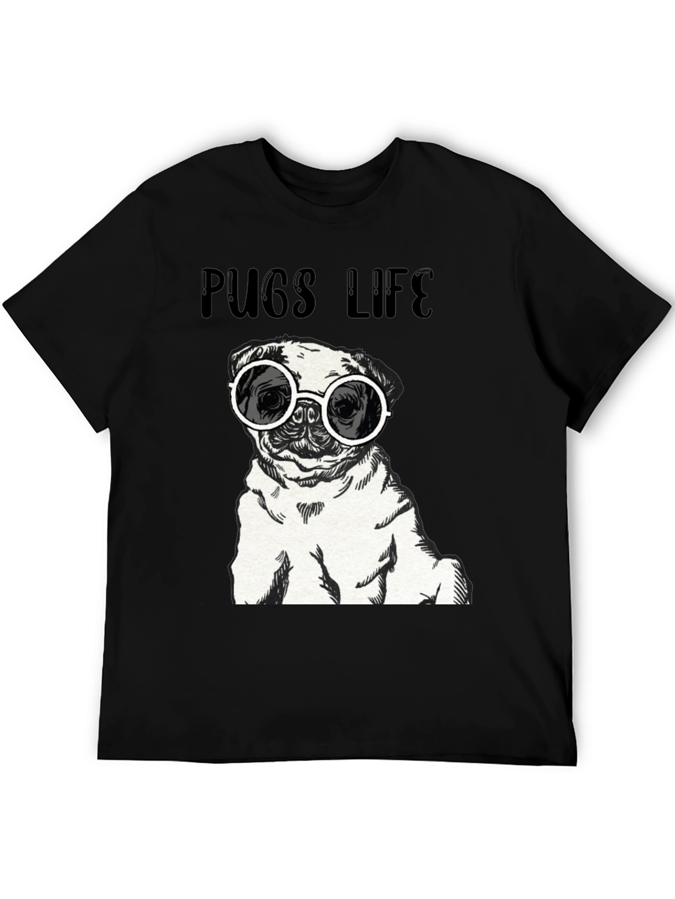 Pugs Life Graphic Tee - Cool Pug with Sunglasses
