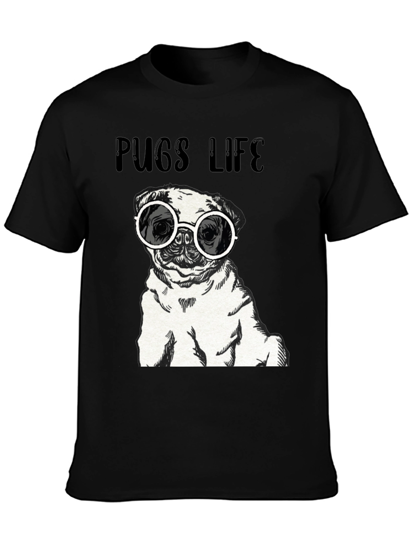 Pugs Life Graphic Tee - Cool Pug with Sunglasses