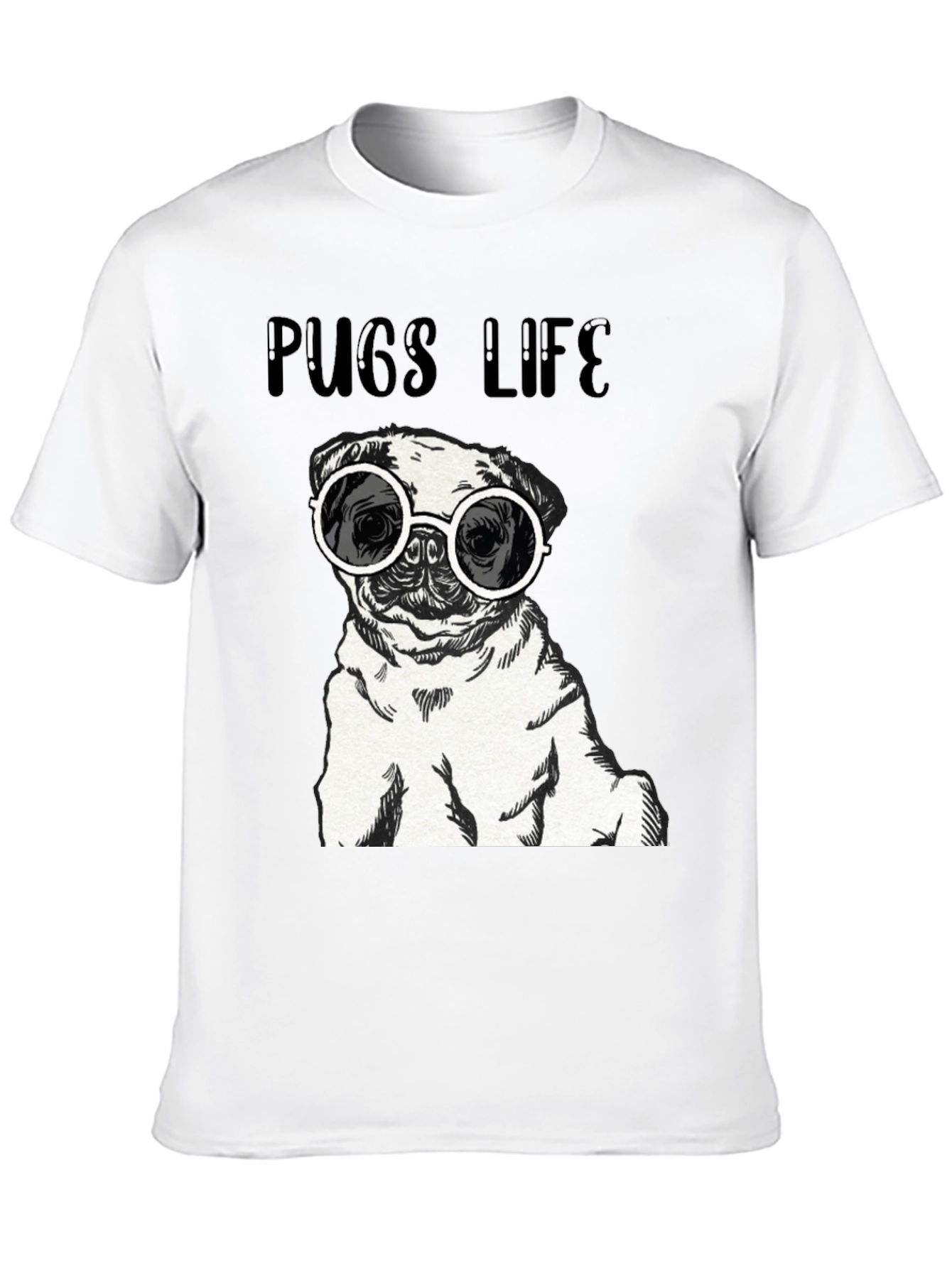 Pugs Life Graphic Tee - Cool Pug with Sunglasses