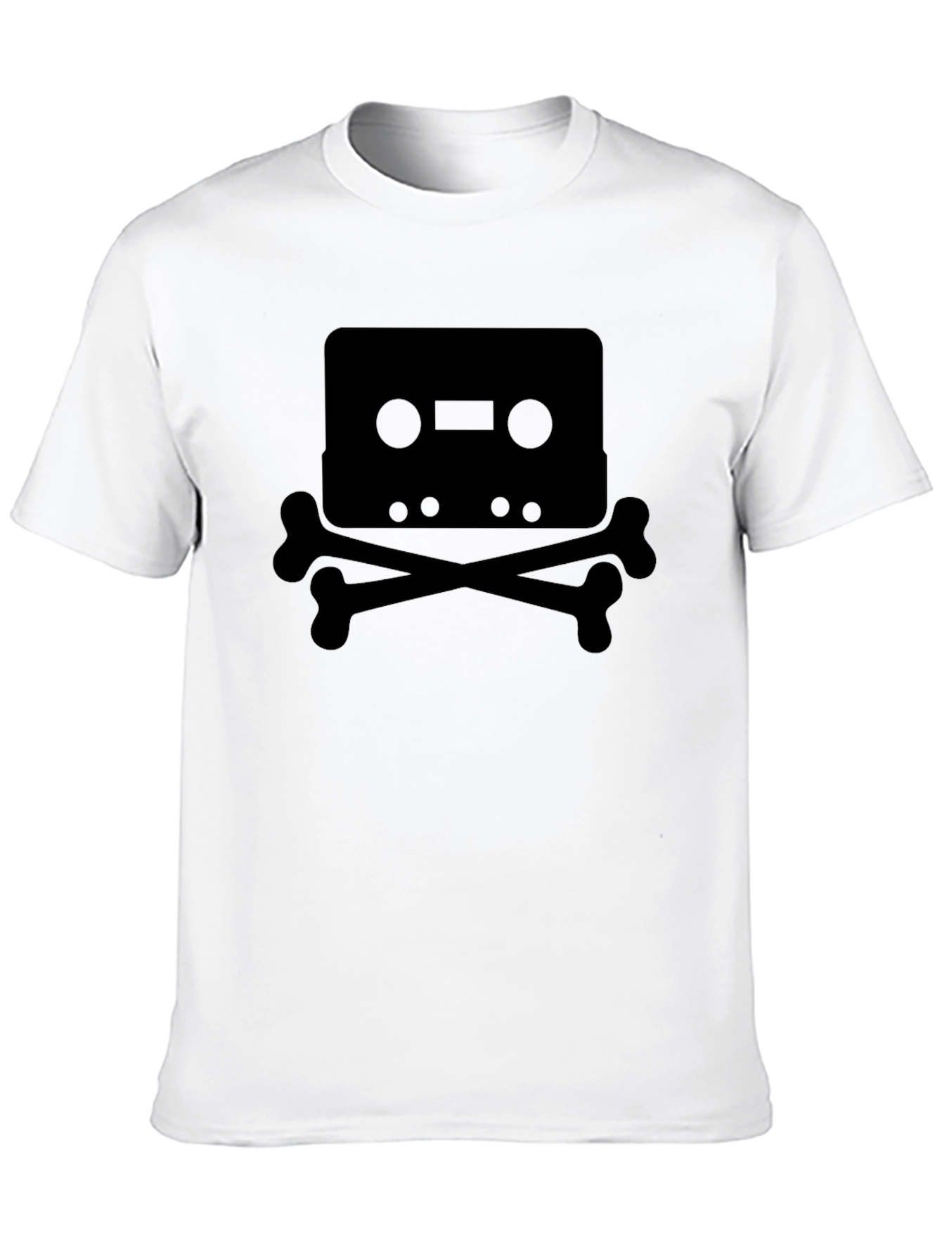 Cassette Tape & Crossbones Graphic Tee - Black