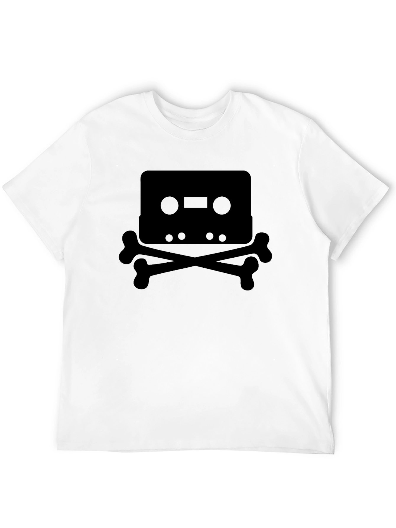 Cassette Tape & Crossbones Graphic Tee - Black
