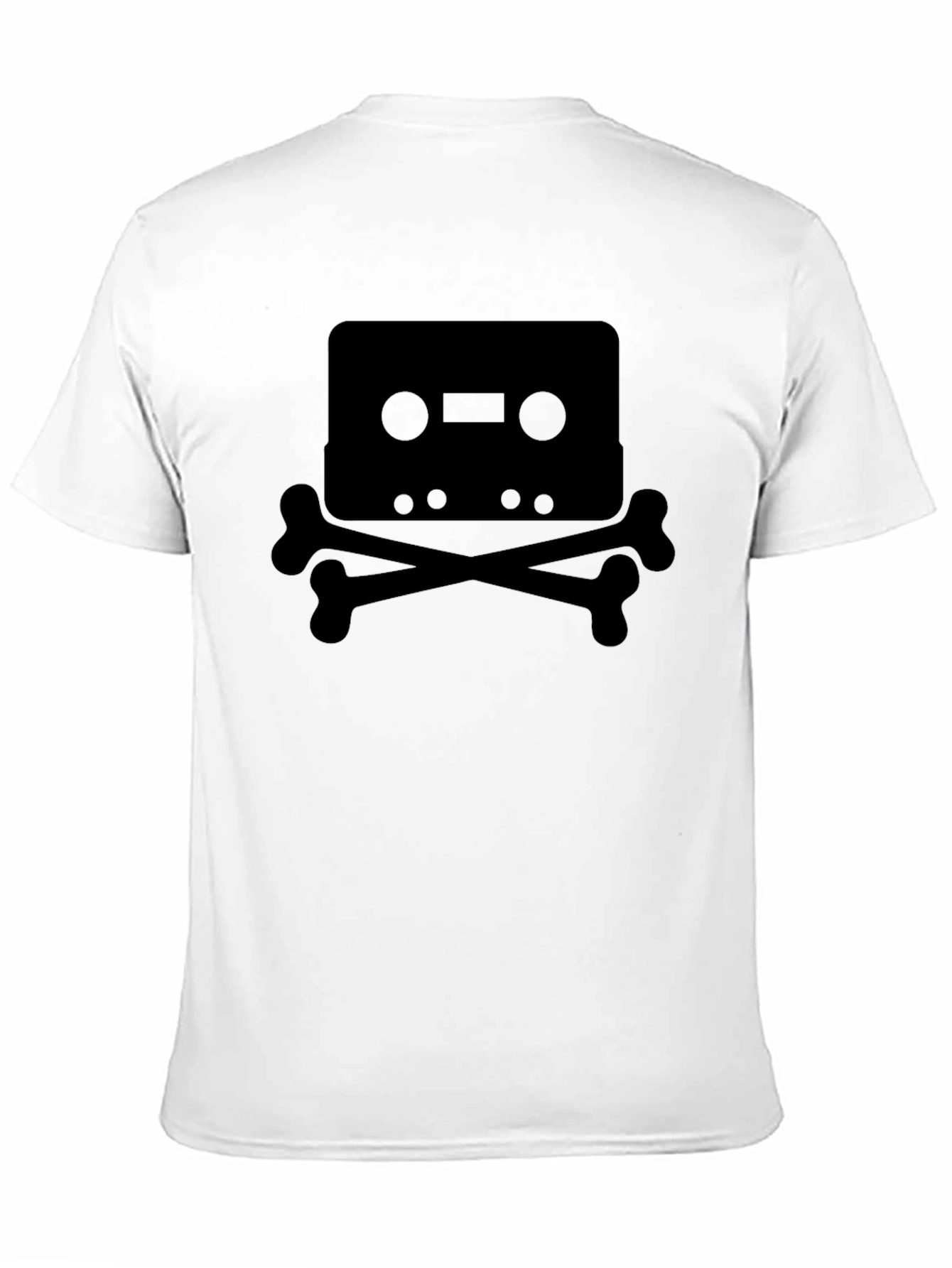 Cassette Tape & Crossbones Graphic Tee - Black