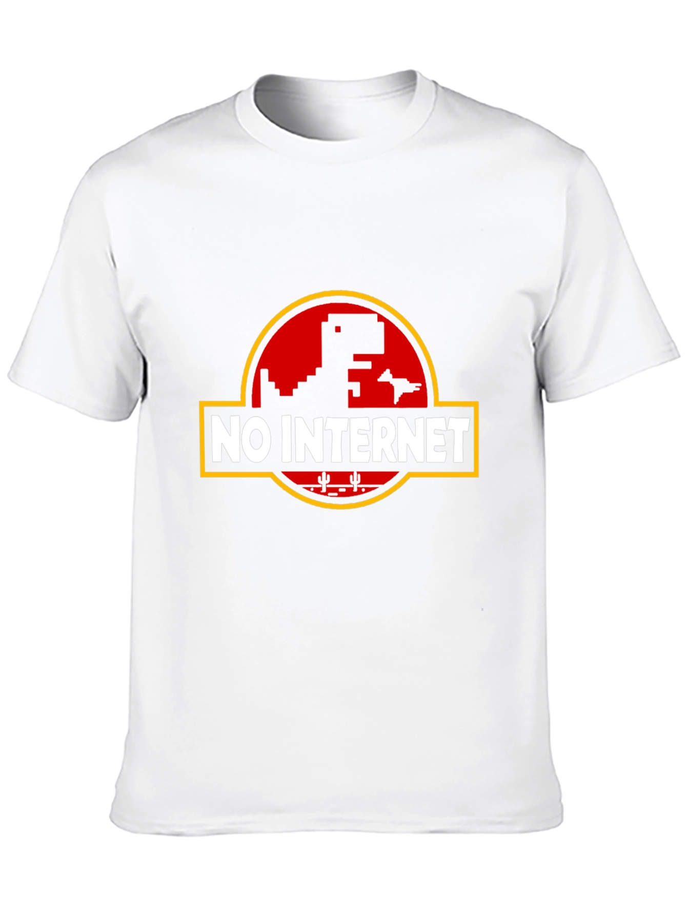 No Internet Dinosaur T-Shirt - Black