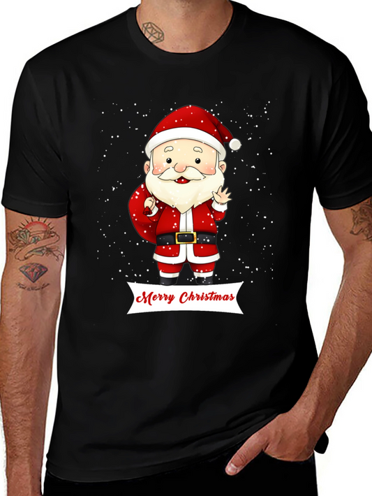 Festive Santa Merry Christmas Graphic Tee