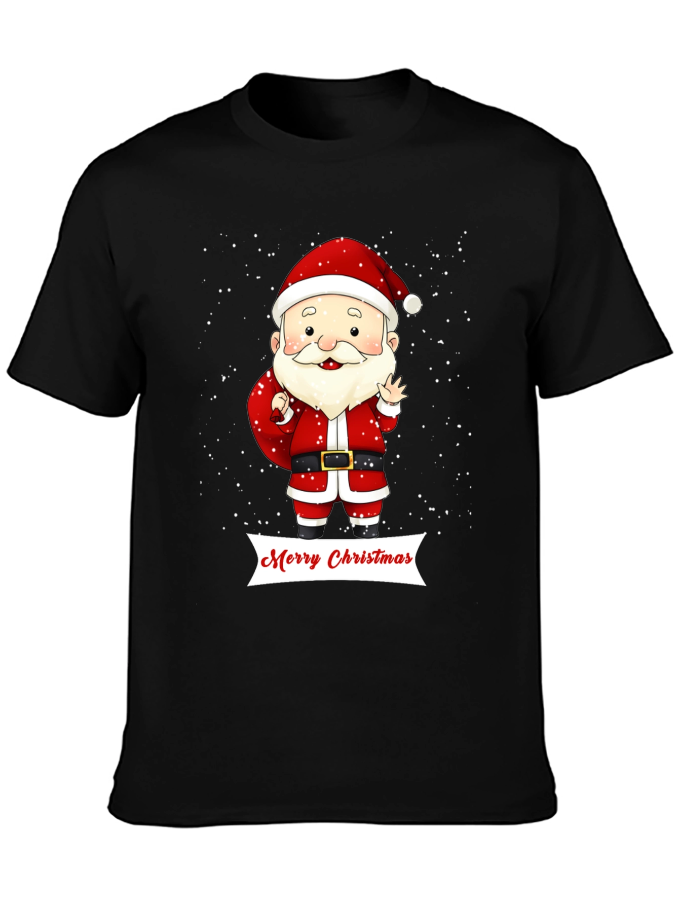 Festive Santa Merry Christmas Graphic Tee