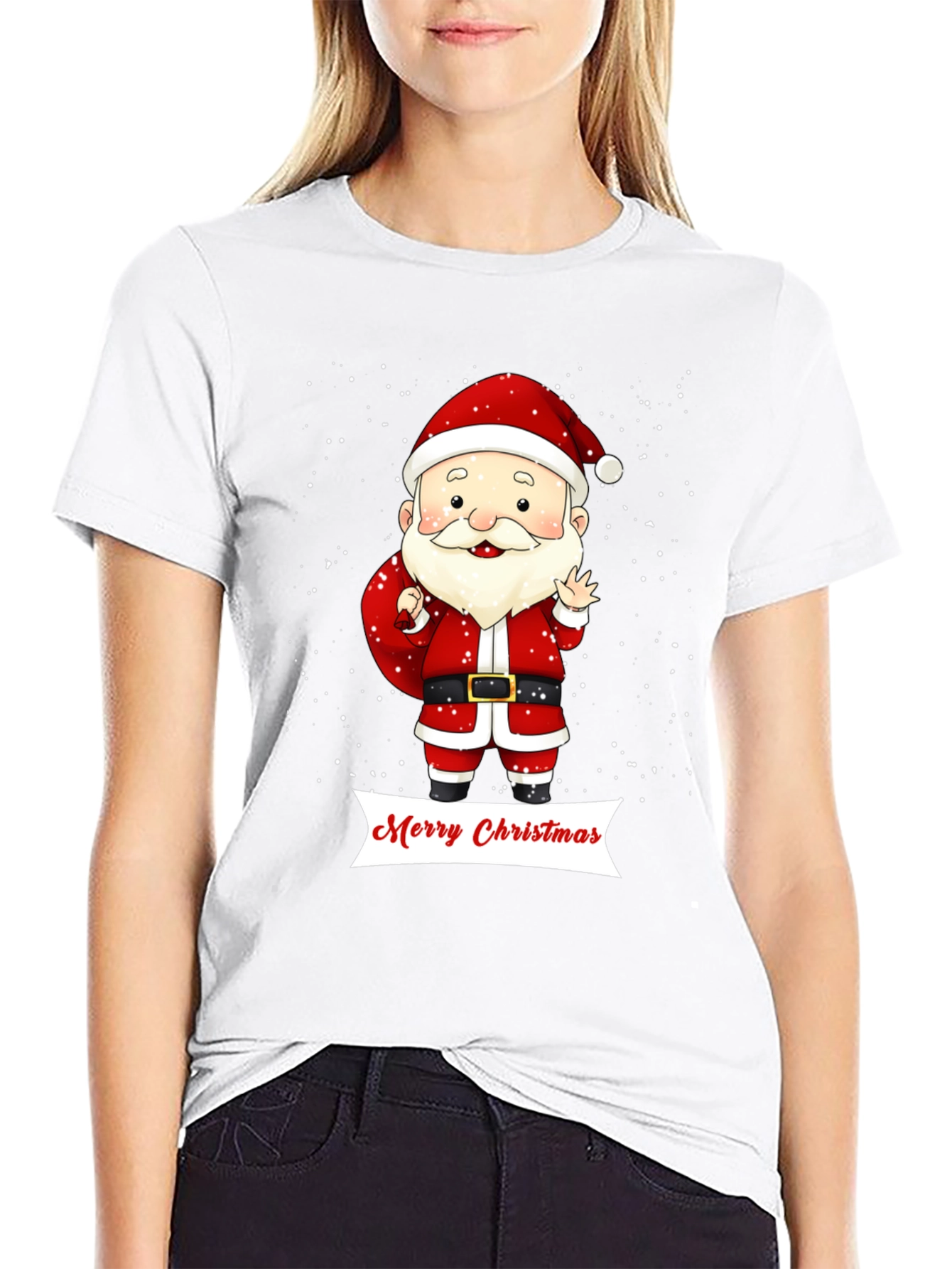 Festive Santa Merry Christmas Graphic Tee