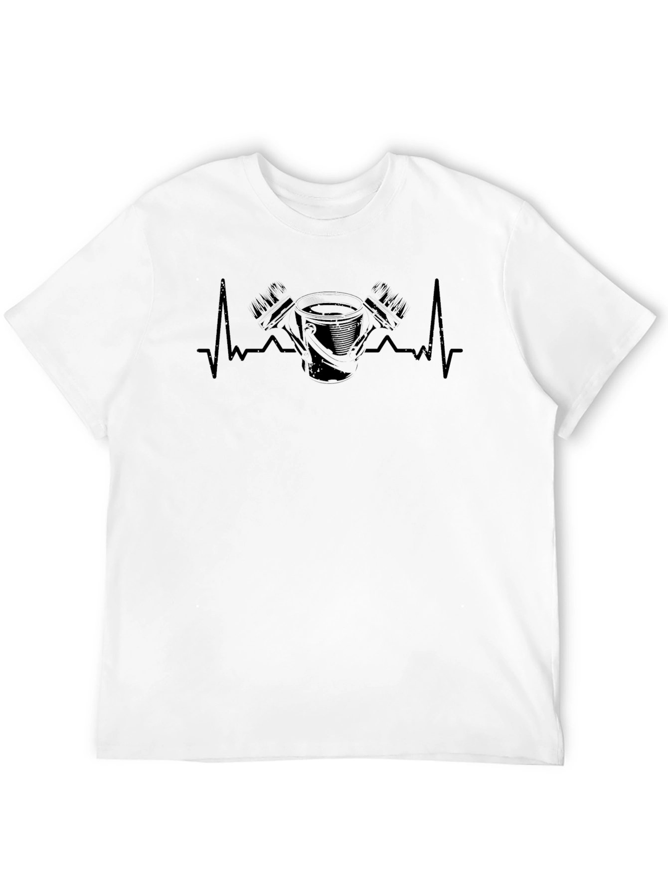 Painter Heartbeat T-Shirt - Artistic Crew Neck Tee