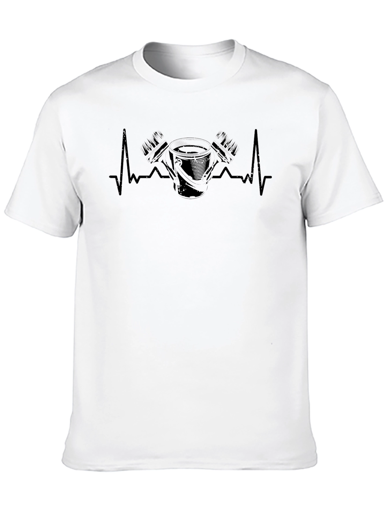 Painter Heartbeat T-Shirt - Artistic Crew Neck Tee