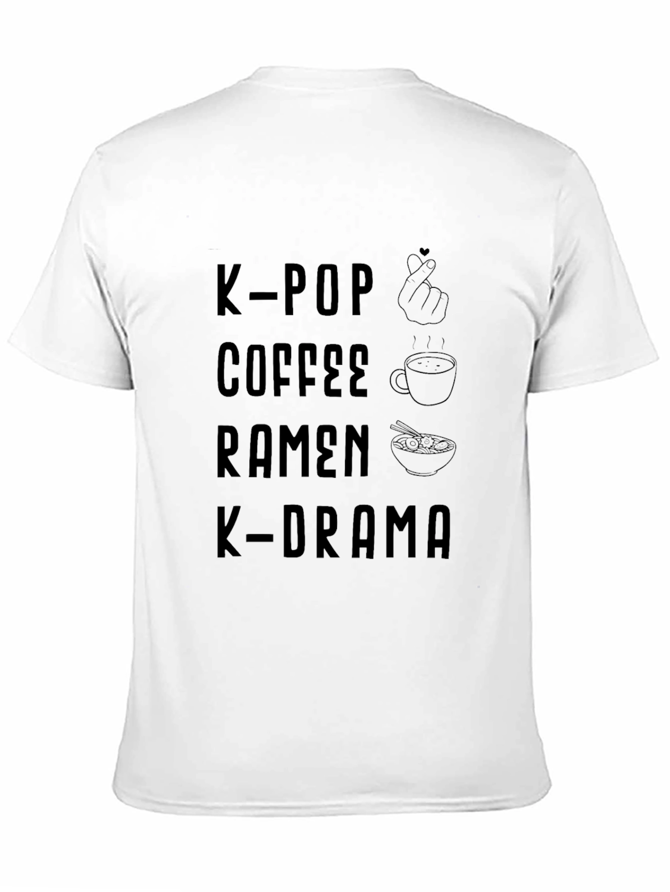 K-Pop Coffee Ramen K-Drama Black Tee