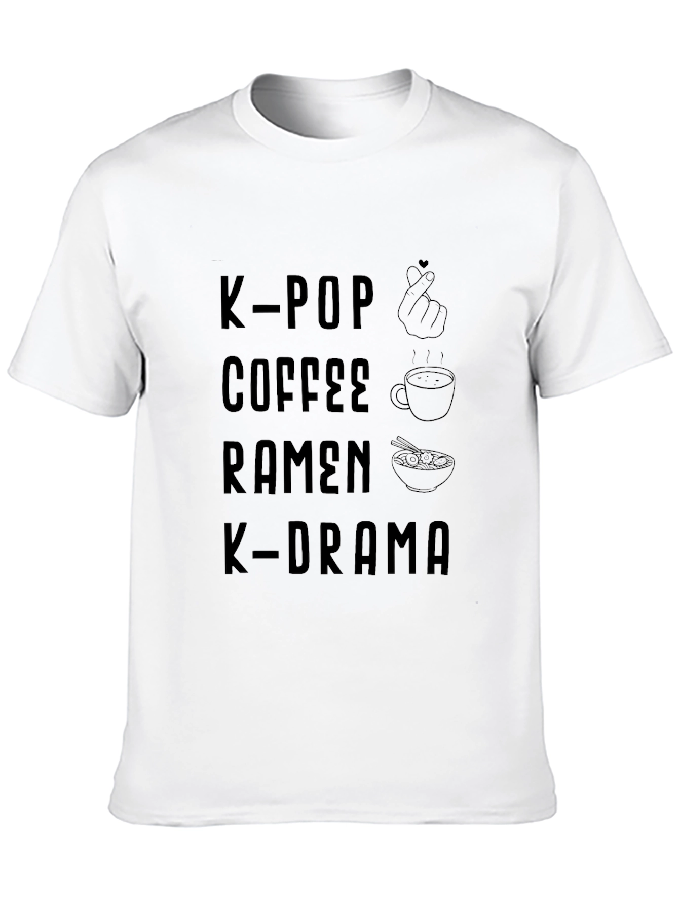 K-Pop Coffee Ramen K-Drama Black Tee