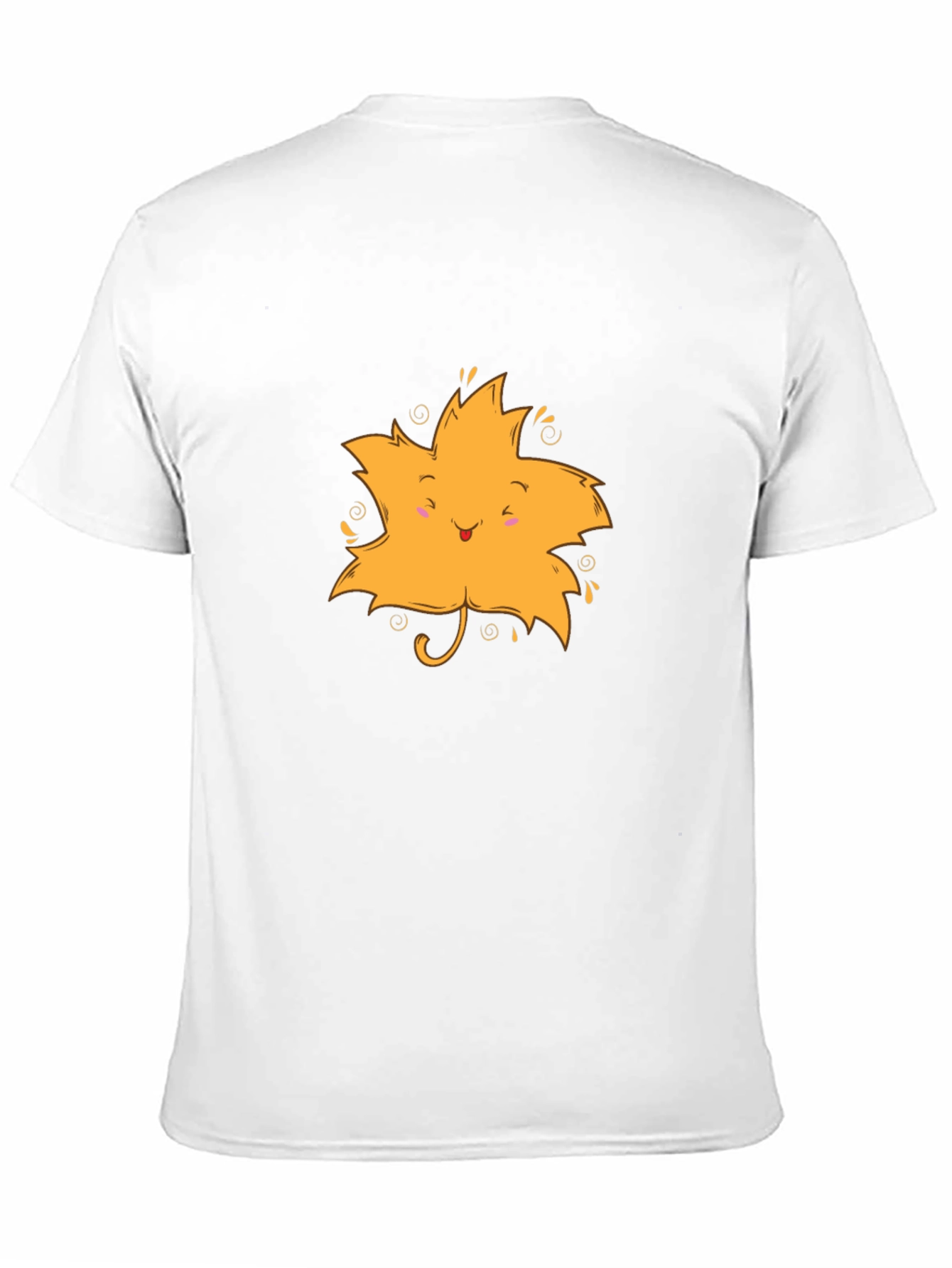 Cute Leaf Graphic Black T-Shirt