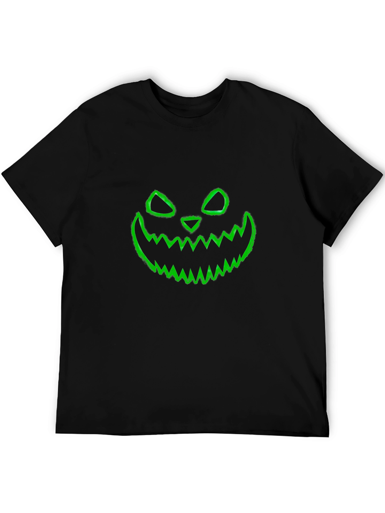 Halloween Pumpkin Face Graphic Black T-Shirt