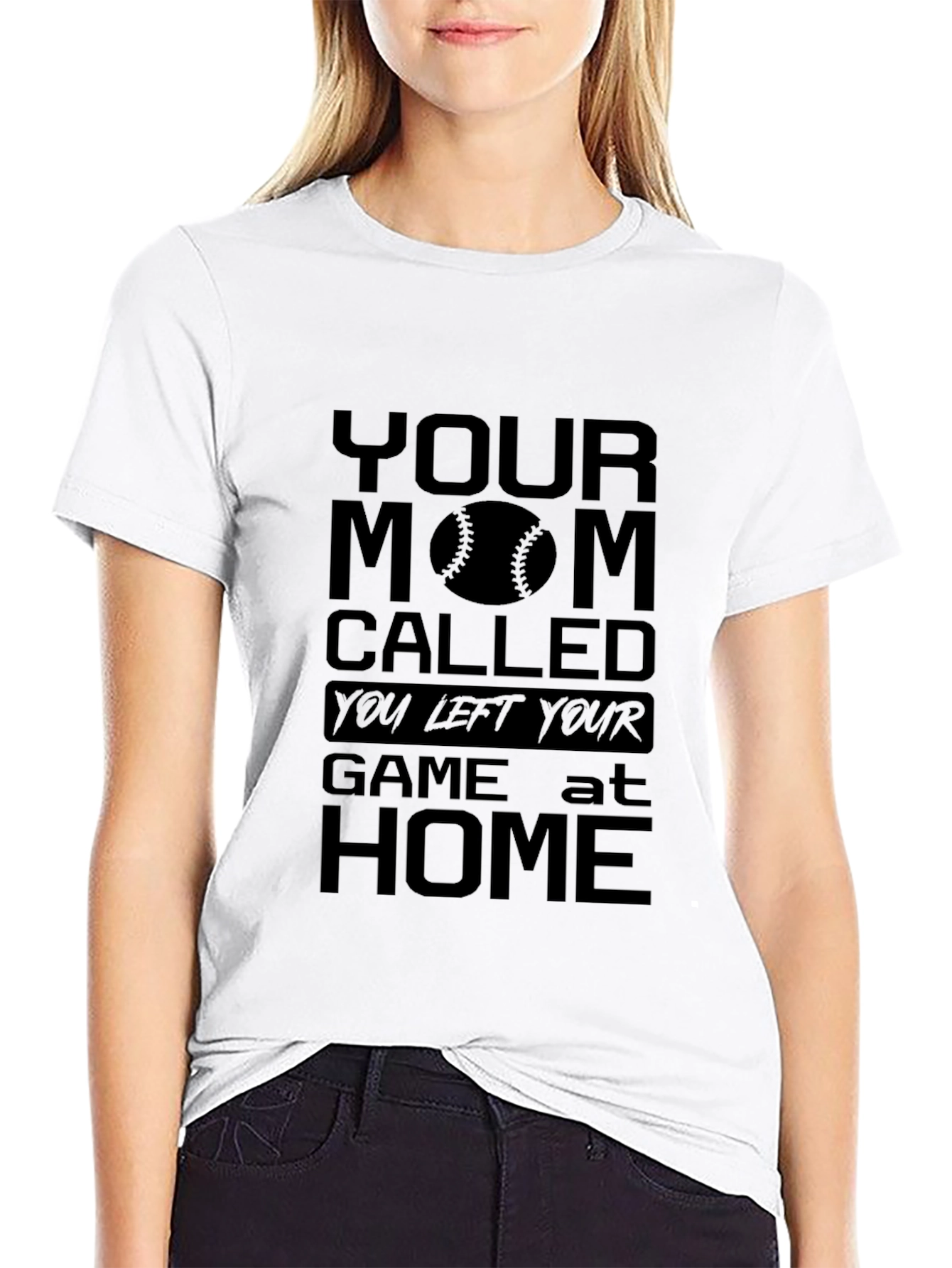 Humorous Your Mom Called Baseball T-Shirt