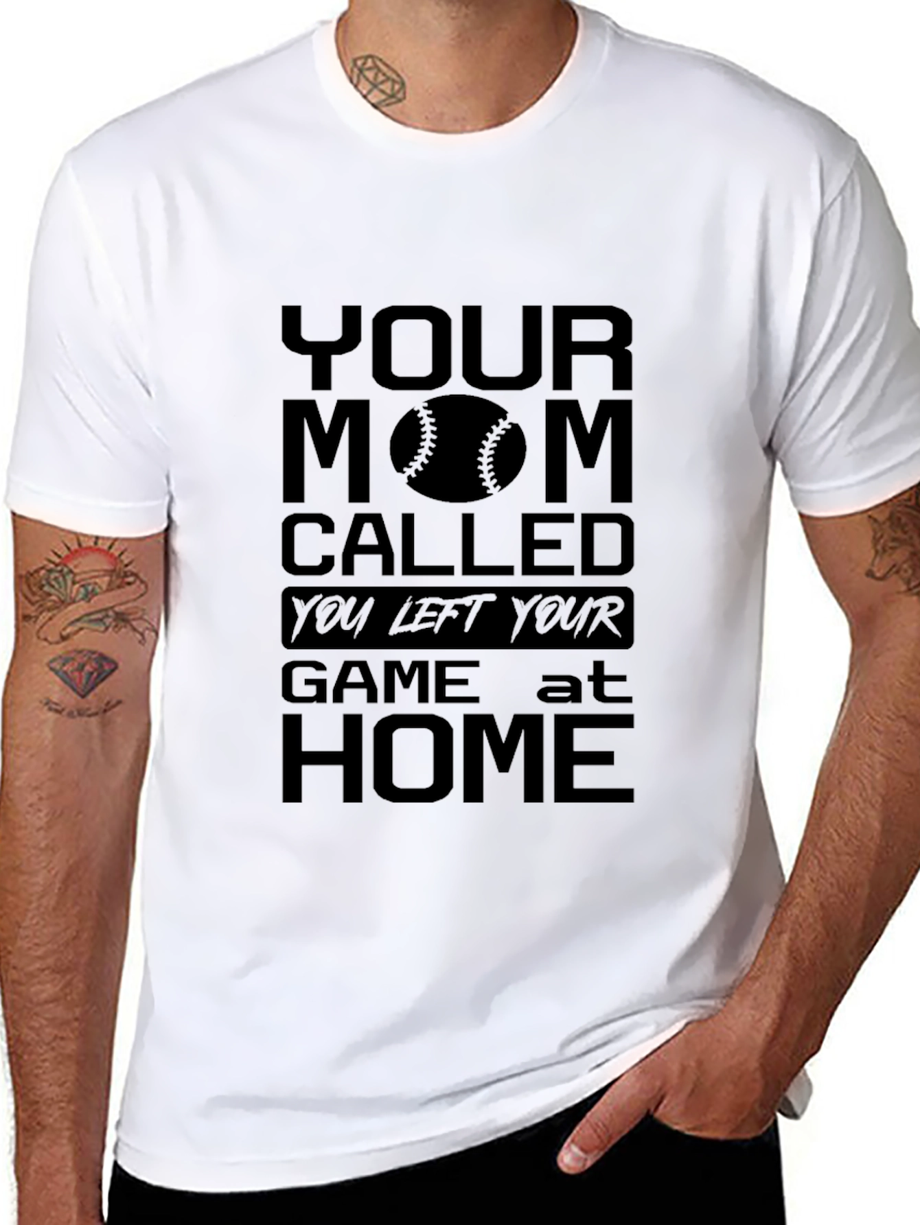 Humorous Your Mom Called Baseball T-Shirt