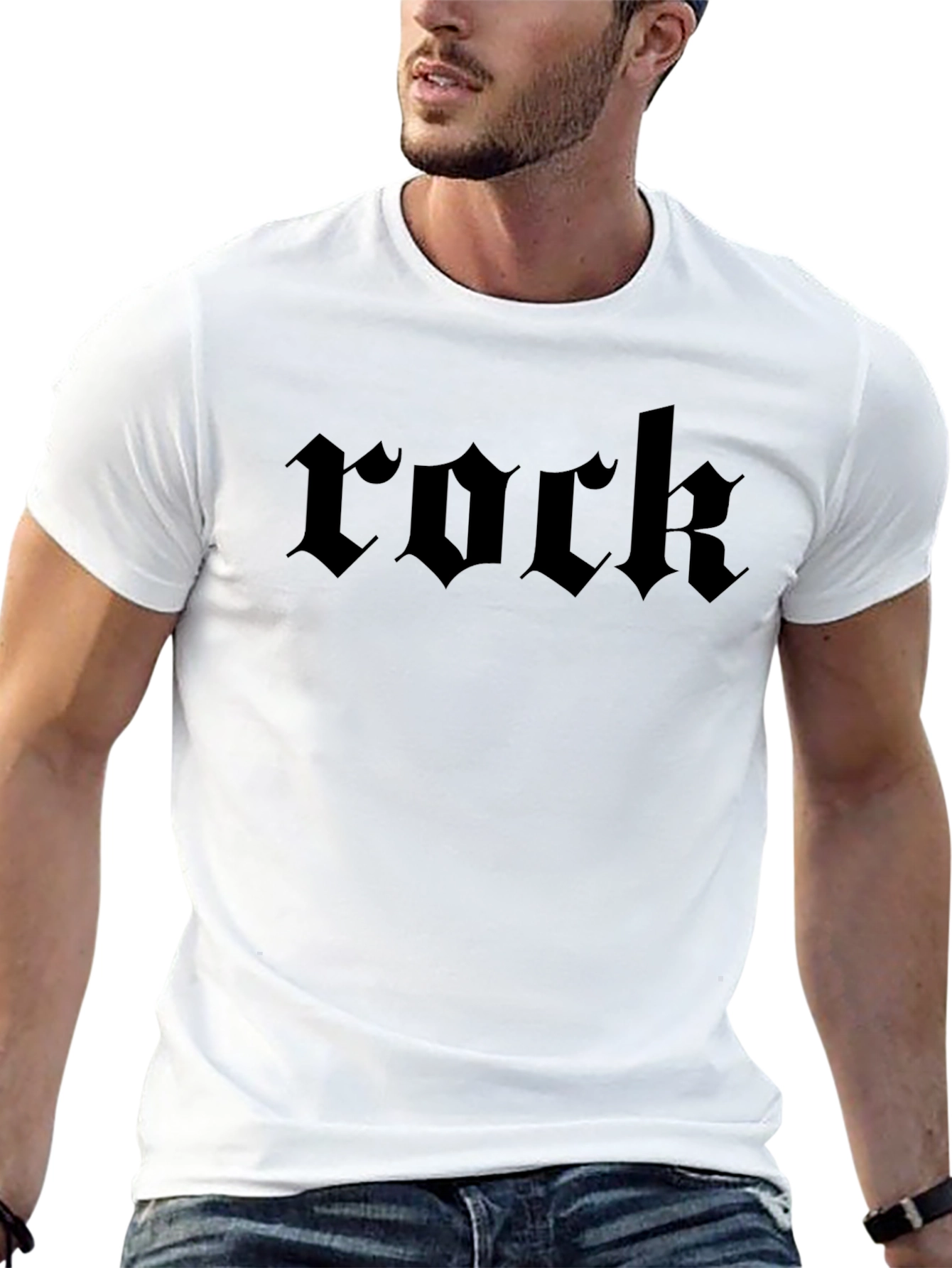 Rock Gothic Text Black T-Shirt