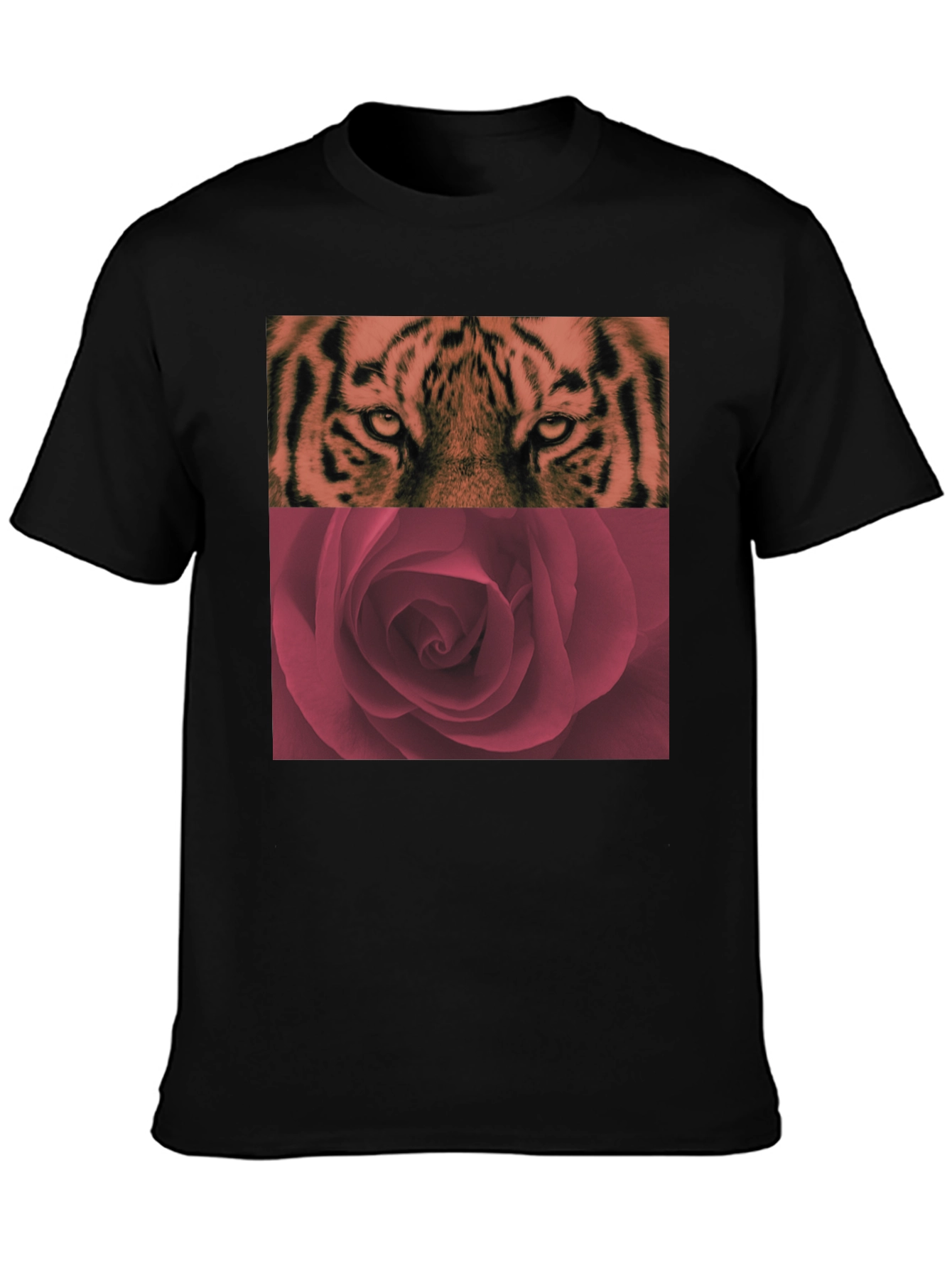Tiger Rose Graphic Tee - Cool Black T-Shirt