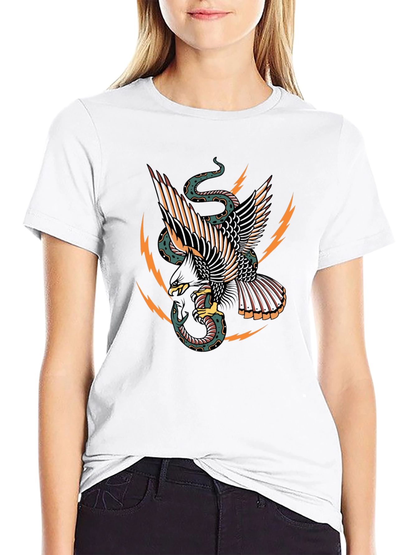Eagle & Snake Graphic Black T-Shirt