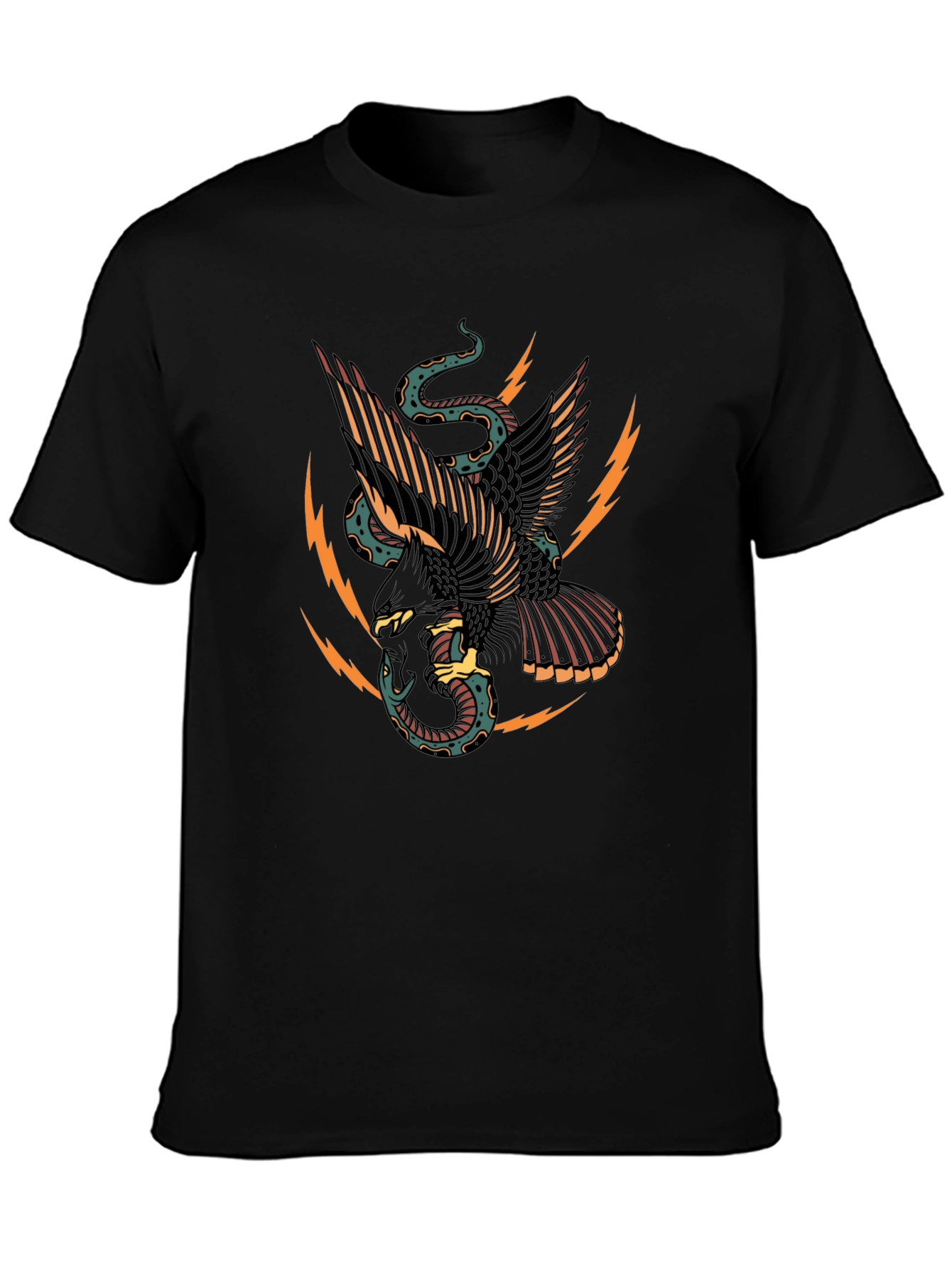 Eagle & Snake Graphic Black T-Shirt