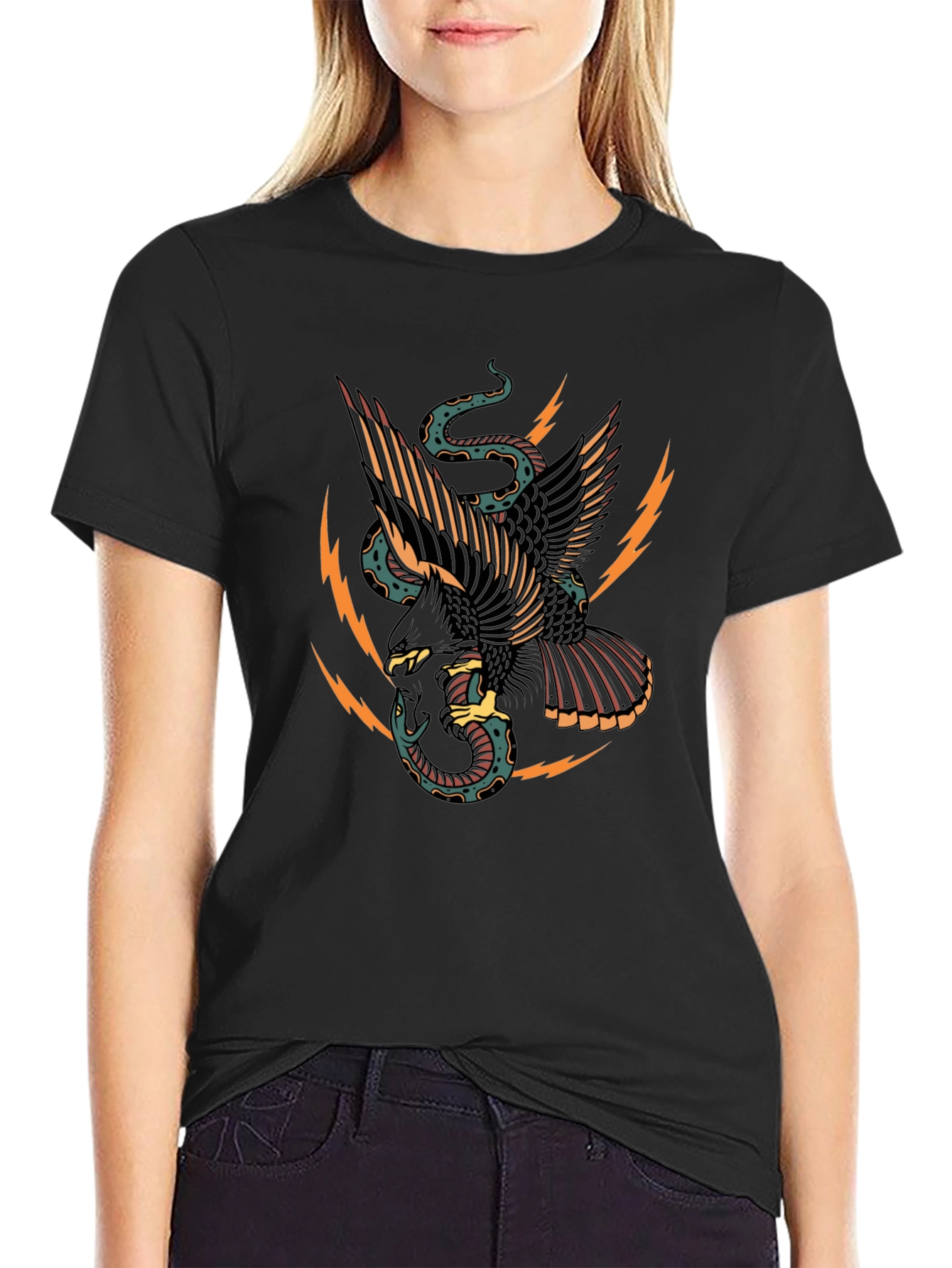 Eagle & Snake Graphic Black T-Shirt