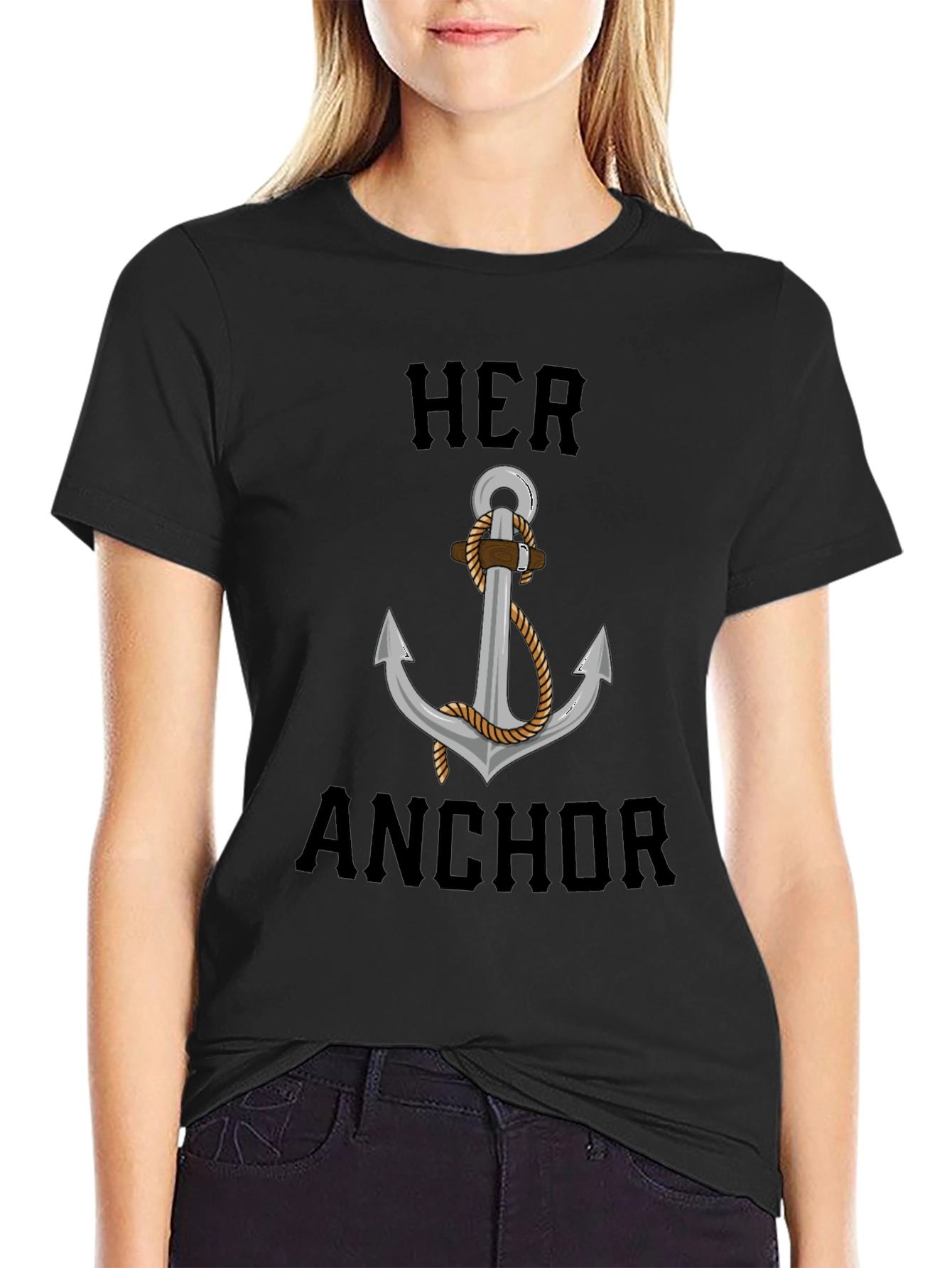 Her Anchor Graphic T-Shirt - Nautical Style
