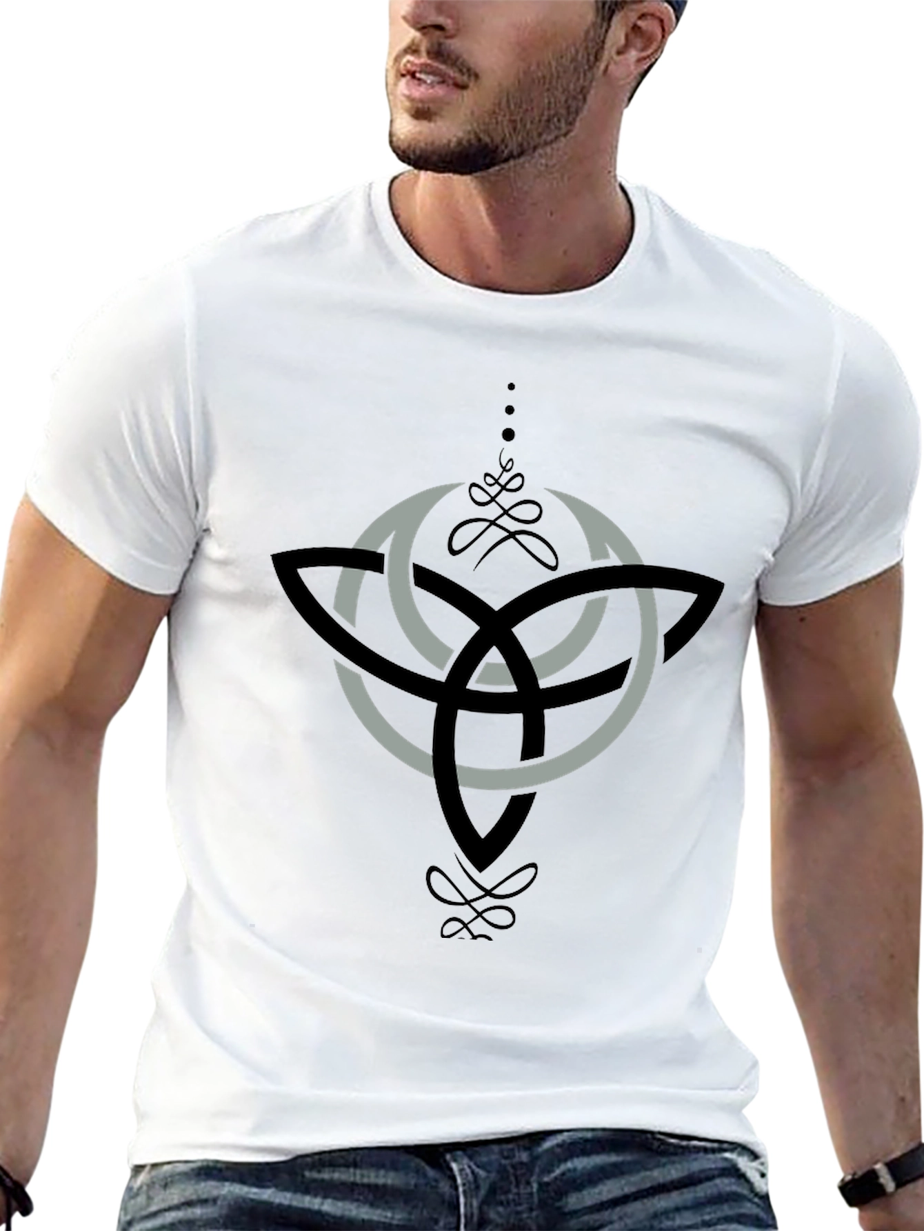 Celtic Knot Graphic T-Shirt - Black Cotton Blend