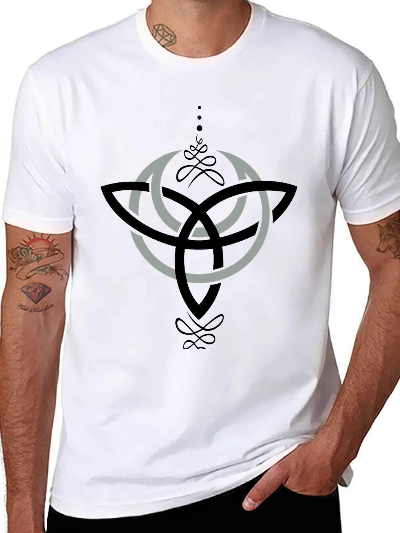 Celtic Knot Graphic T-Shirt - Black Cotton Blend
