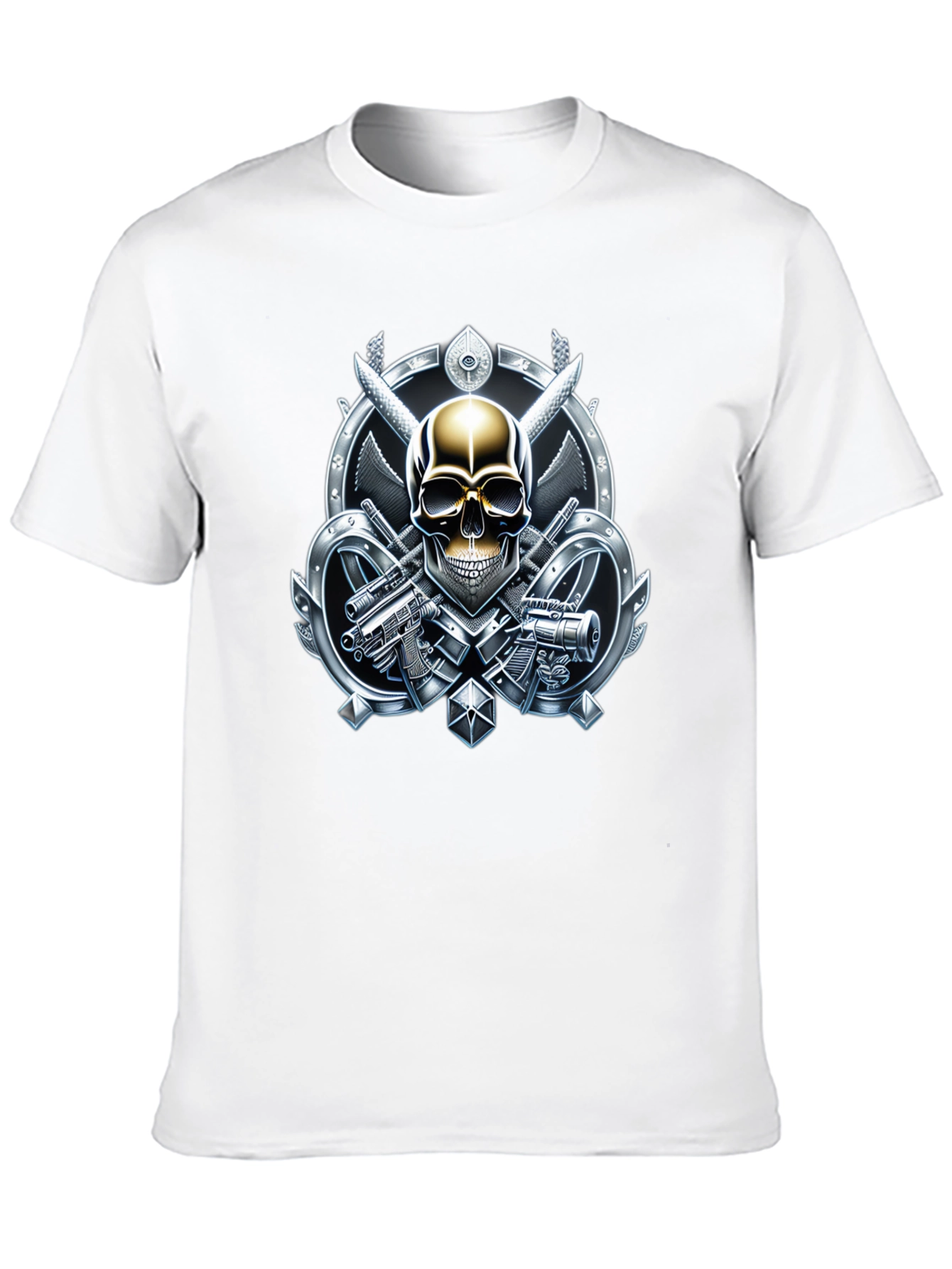 Skull & Weapons Graphic Tee - Edgy Style